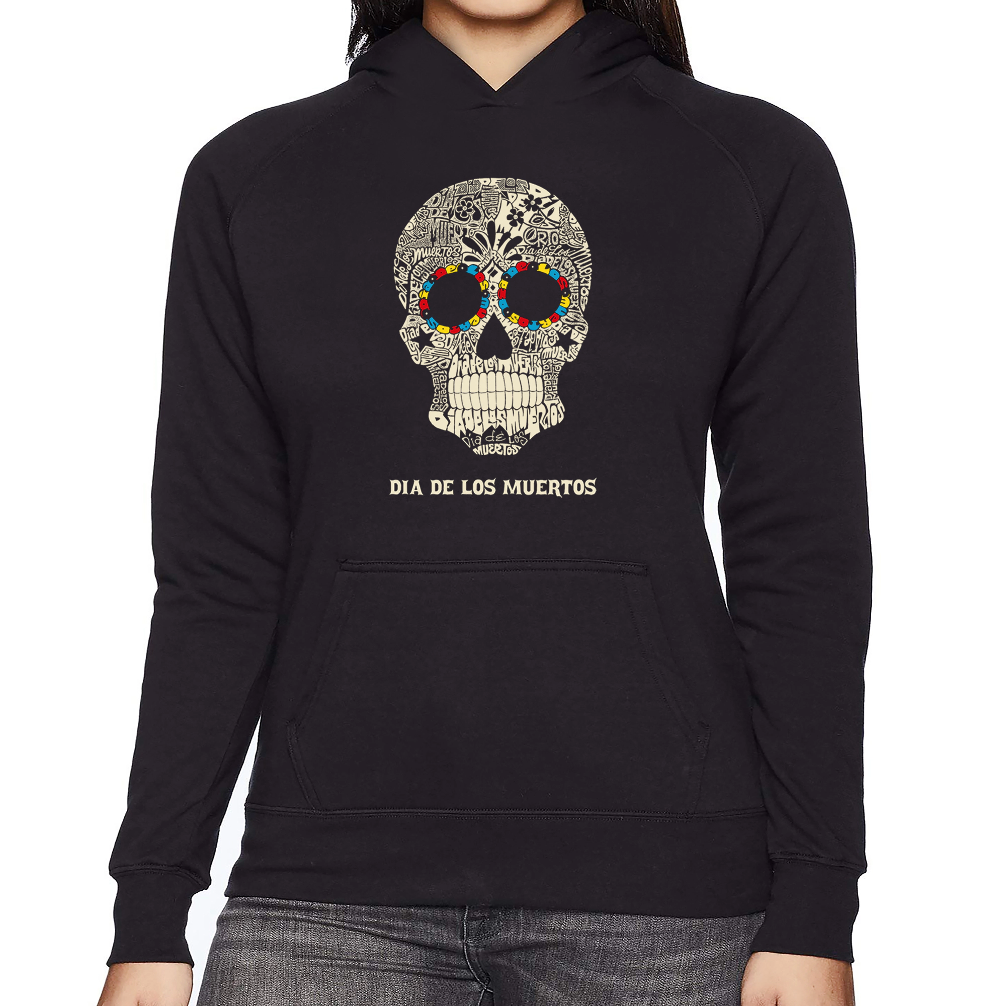 LA Pop Art Dia De Los Muertos - Women's Word Hooded Sweatshirt
