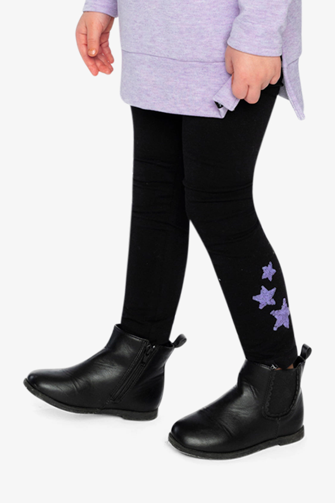 Deux par Girls Shimmering Star Organic Cotton Jersey Leggings