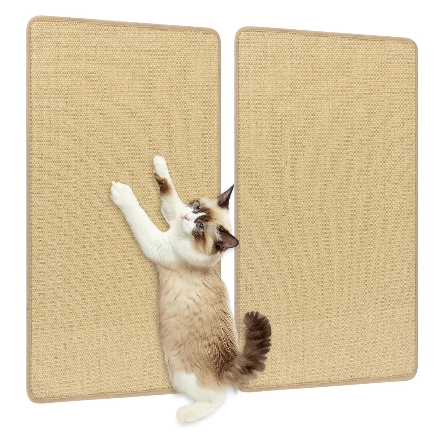 LJG 2 Piece Cat Scratcher Mat Set 32 x 20 Inch Natural Sisal Pads