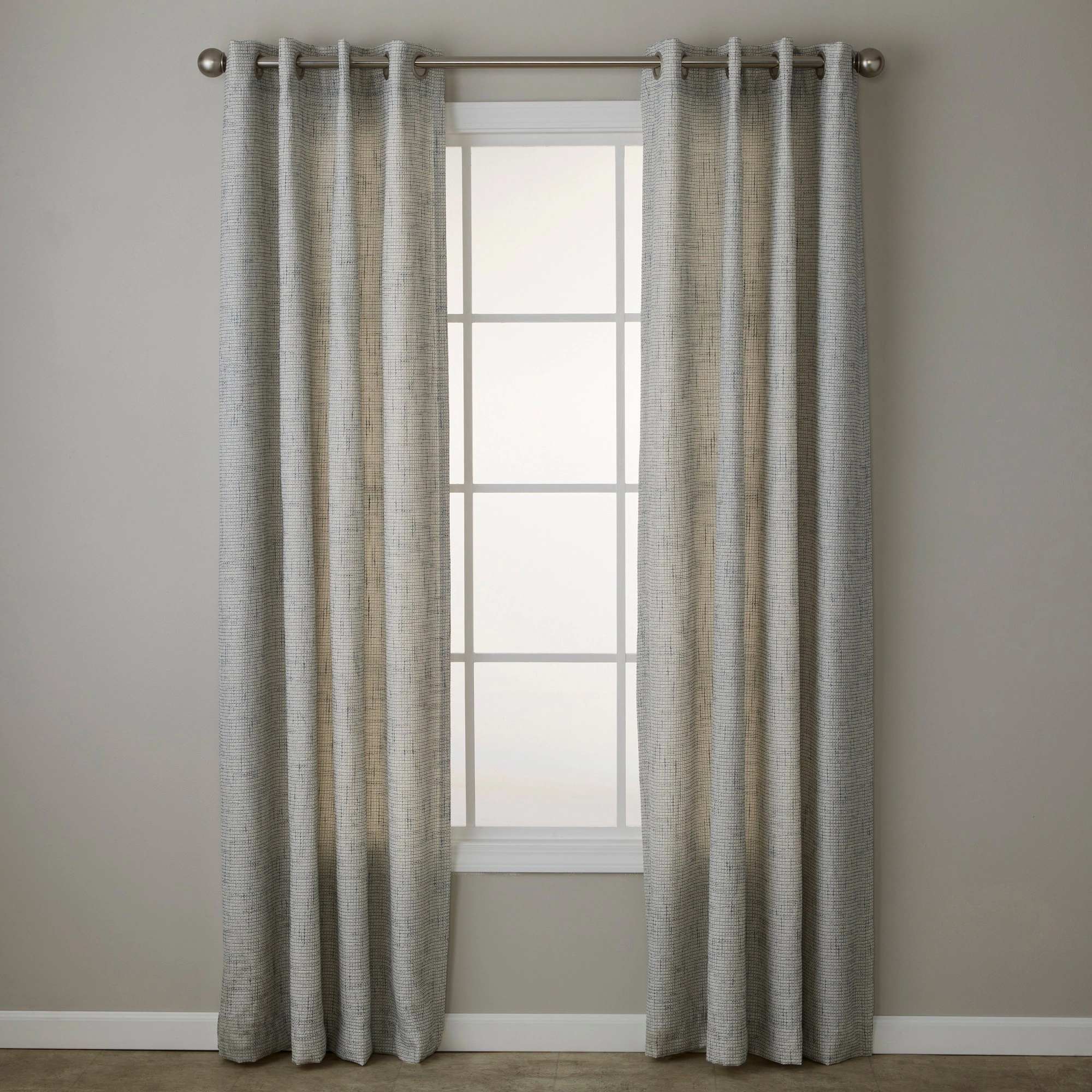 SKL Home By Saturday Knight Ltd Textured Crosshatch Window Curtain Panel - 52X63", Blue