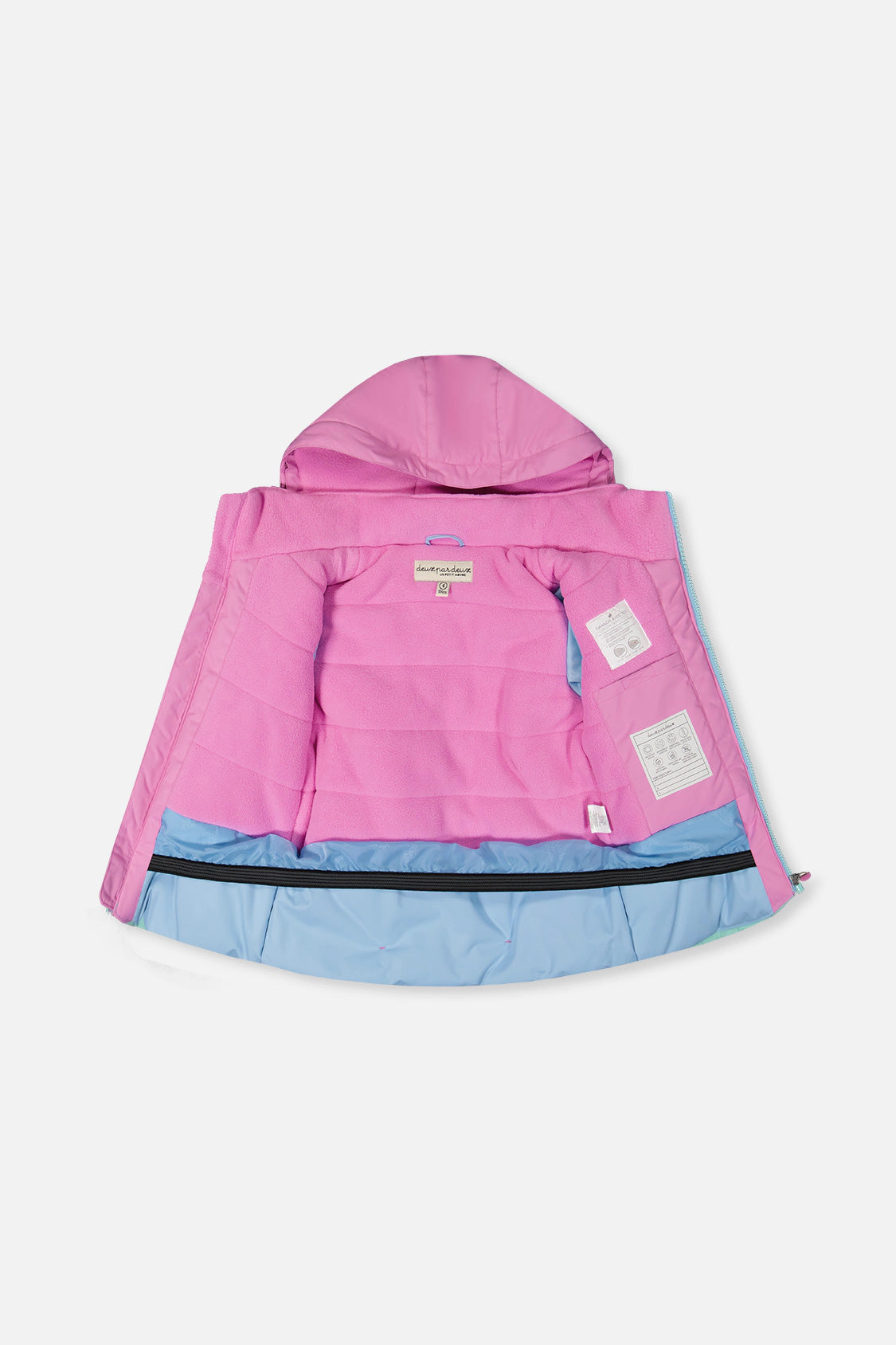 Deux par Girls Colorblock Two Piece Discover Snowsuit with Hooded Jacket and Snow Pants