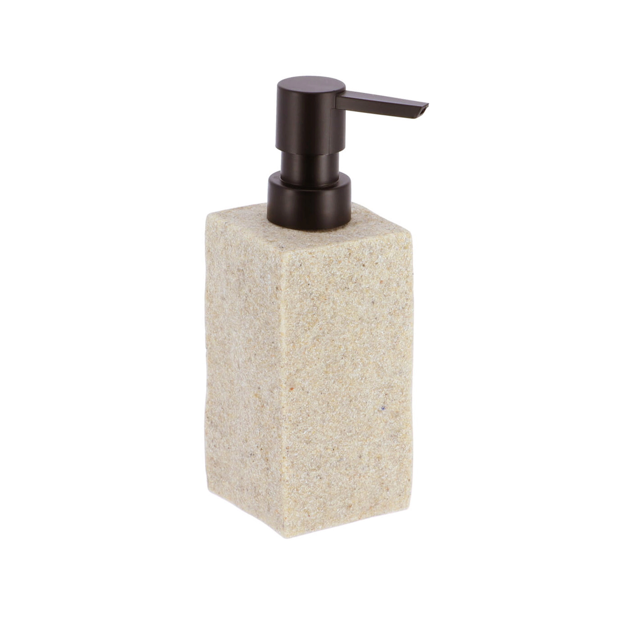 Evideco French Home Goods Stone-Effect Polyresin Soap Dispenser, 260 ml