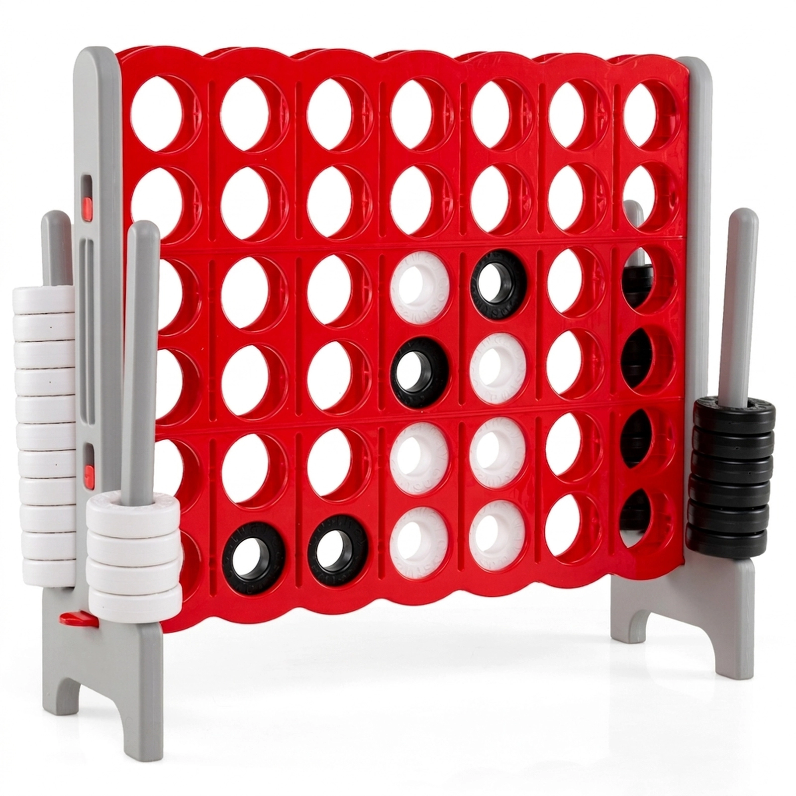 SUGIFT Gray Jumbo 4-to-Score Giant Game Set with 42 Rings 3.5-ft Tall 46.5-in W 16.5-in D 40.5-in H