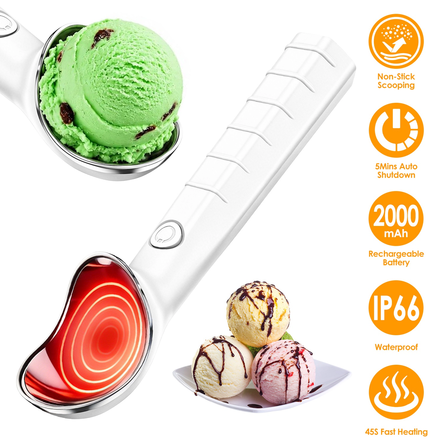 GBruno Rechargeable Heated Ice Cream Scoop