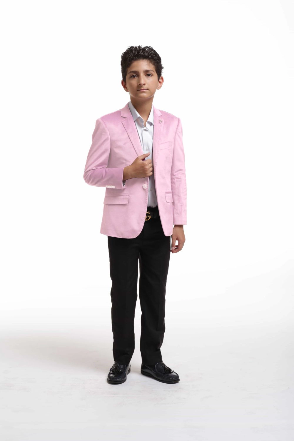 Elie Balleh Boys Slim Fit Velvet Jacket