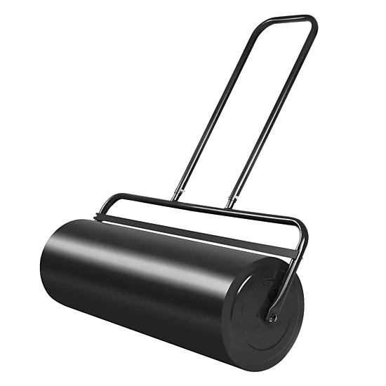 SUGIFT 24 x 13 in Lawn Roller Black Water Filled Steel Push and Tow Roller