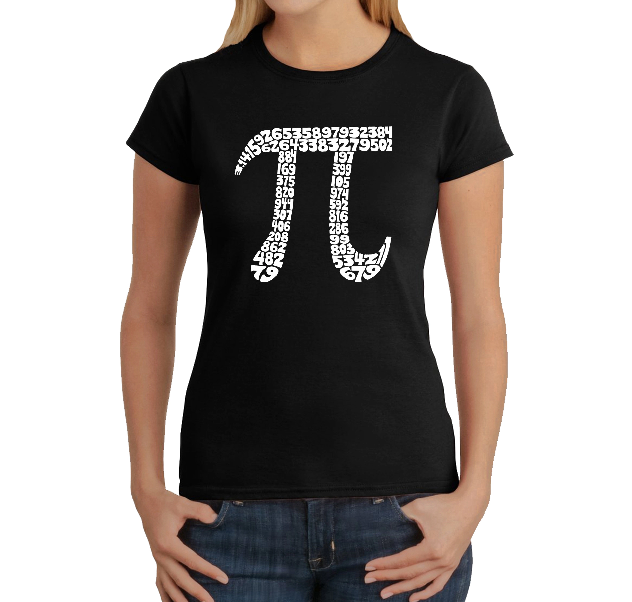 LA Pop Art Women's Word T-Shirt - The First 100 Digits Of Pi