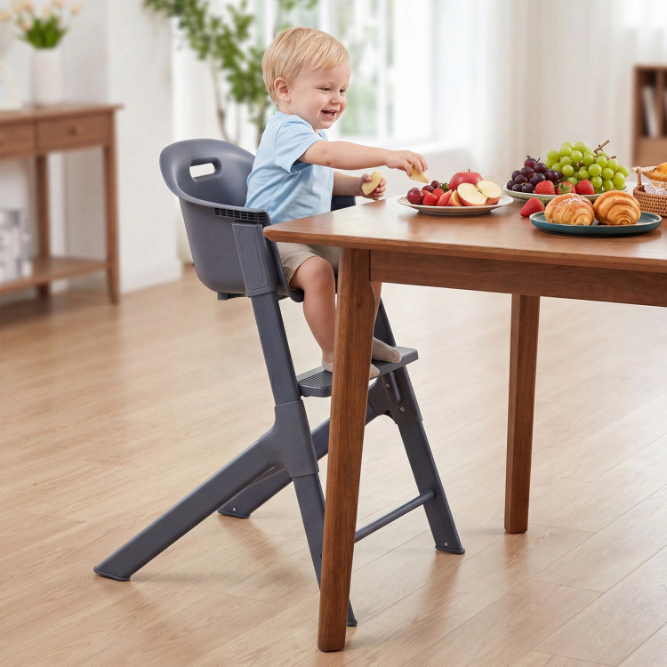 SlickBlue Adjustable Toddler High Chair with Detachable Tray and Metal Frame