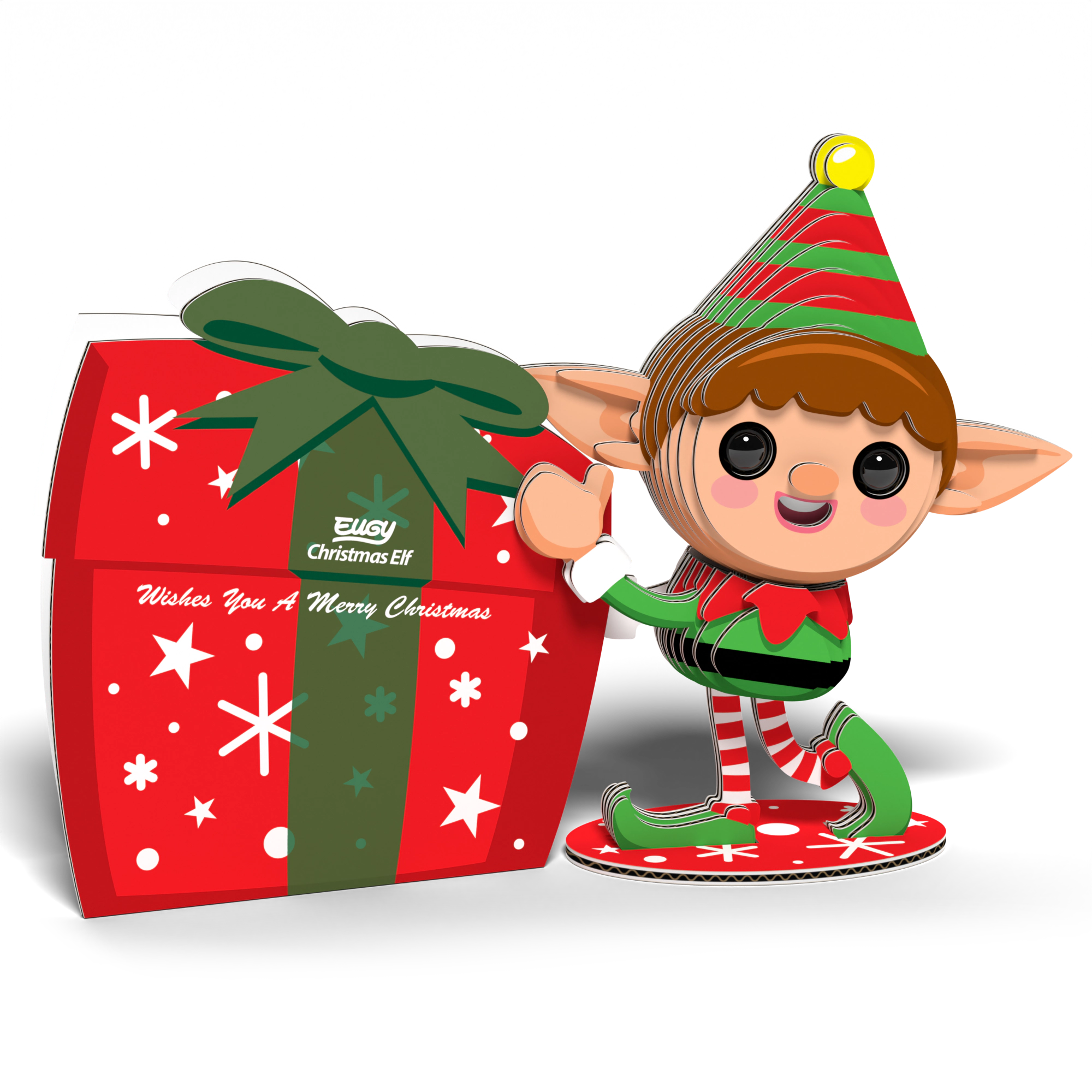 EUGY Christmas Elf 3D Puzzle - contains 38 puzzle pieces