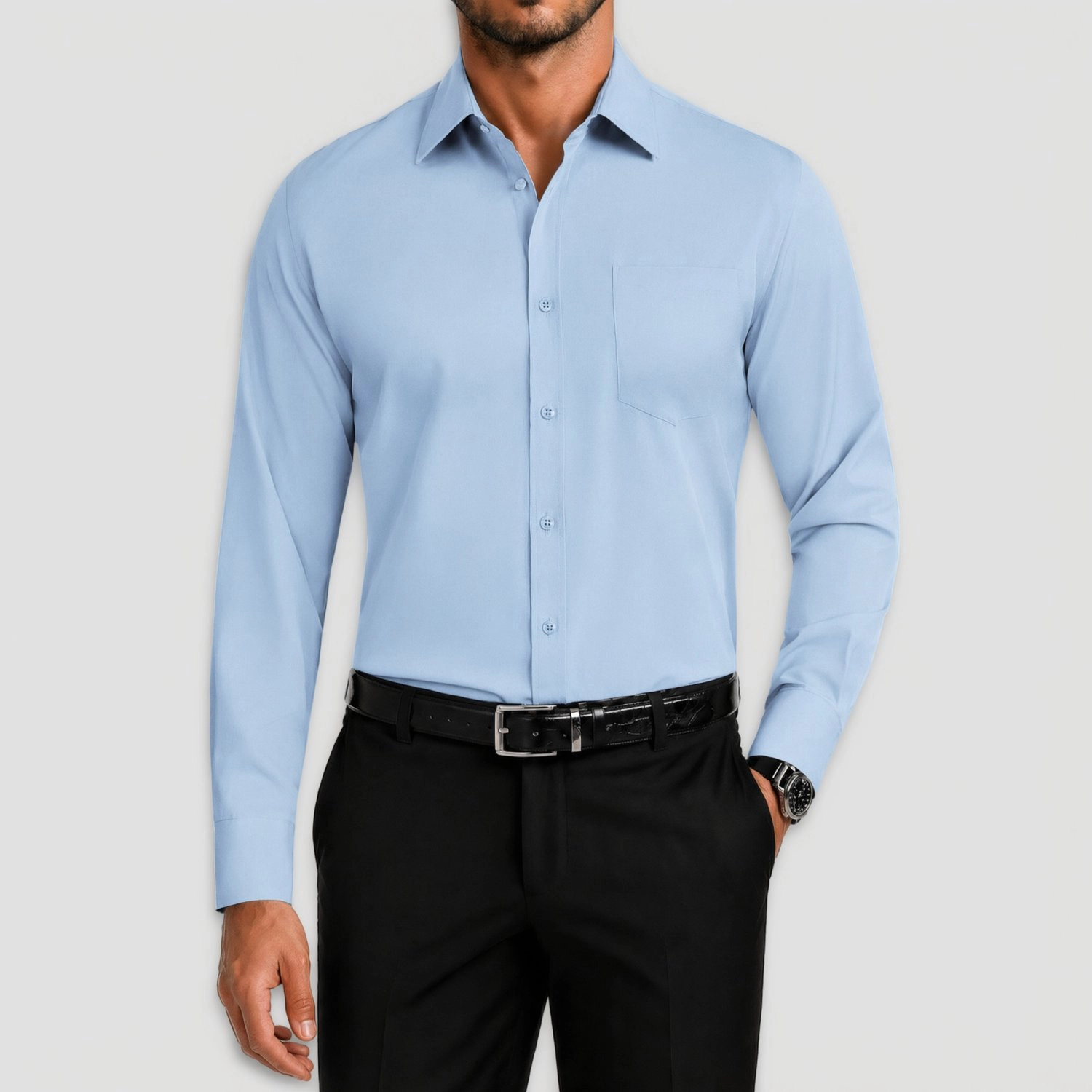 COOFANDY Mens Long Sleeve Dress Shirt Point Collar Button Up Casual Shirts