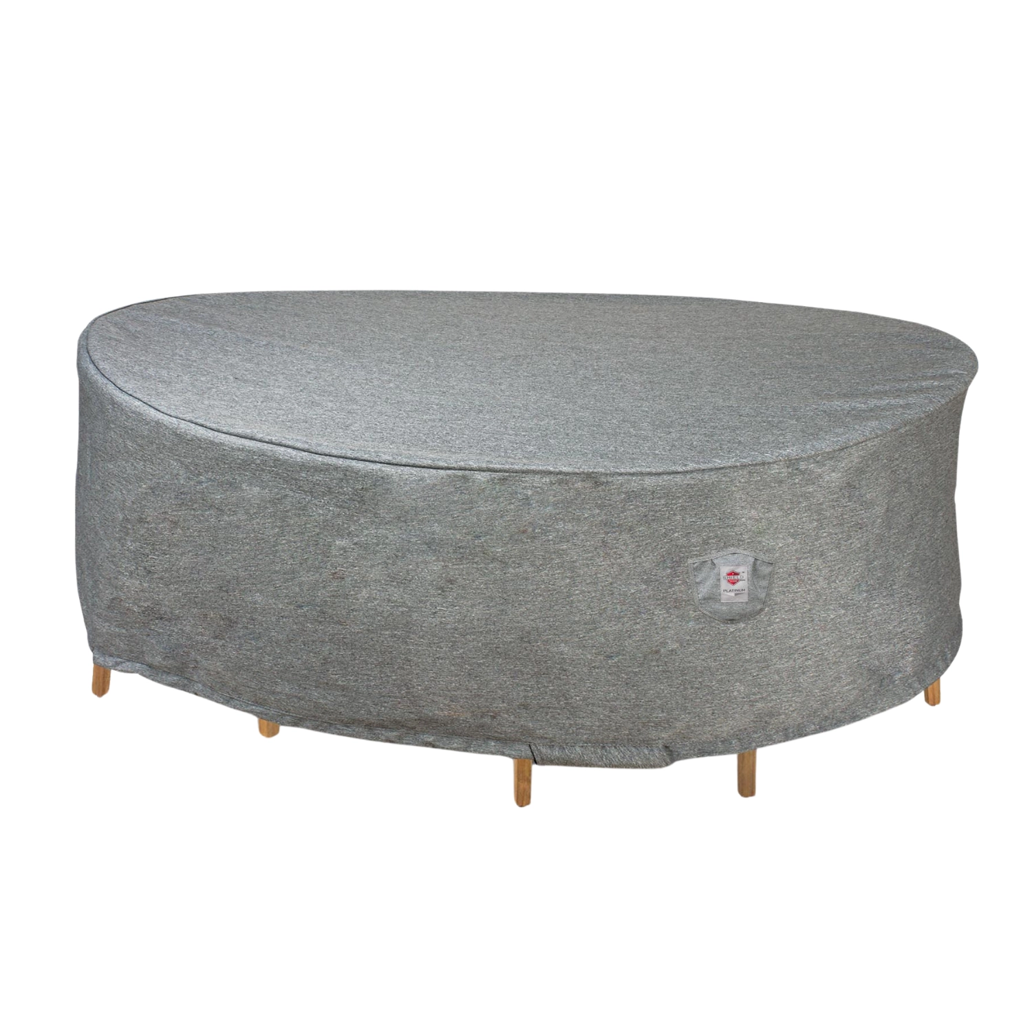 Summerset Shield Platinum 3-Layer Water Resistant Outdoor Dining Set Round Cover - 94x32", Grey Melange