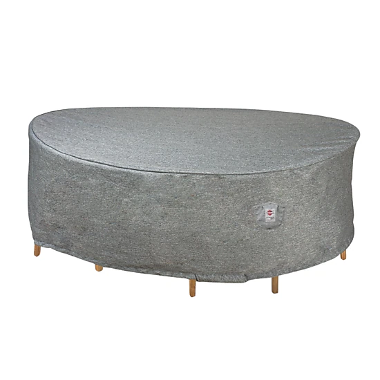 Summerset Shield Platinum 3-Layer Water Resistant Outdoor Dining Set Round Cover - 94x32", Grey Melange