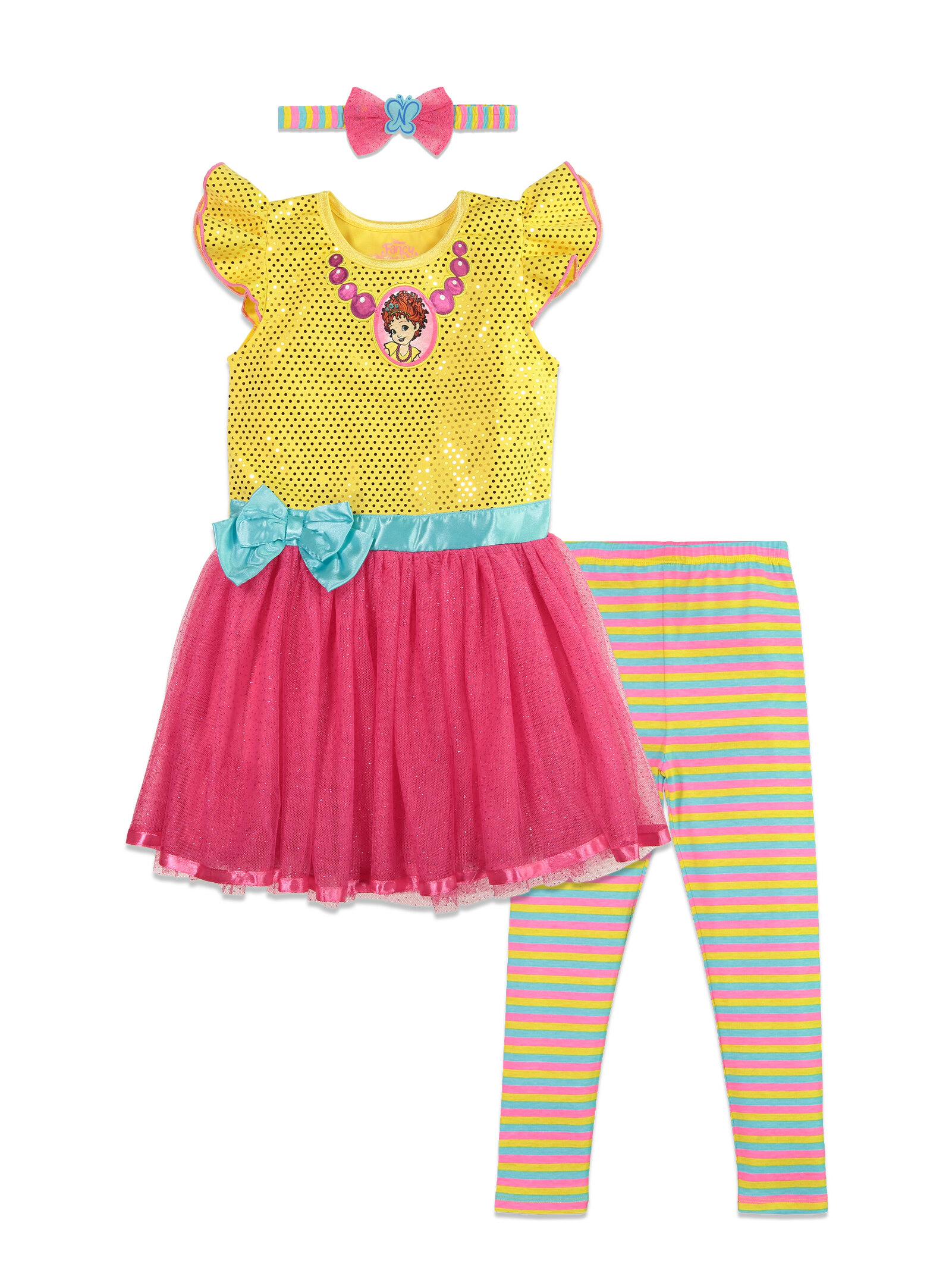 Disney Fancy Nancy Girls' Cosplay Dress and Leggings Set