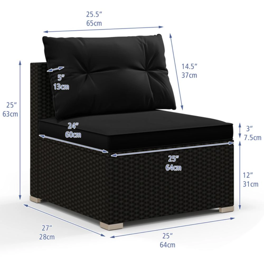 Hivvago 5 Piece Outdoor Furniture Set With Solid Tabletop And Soft Cushions