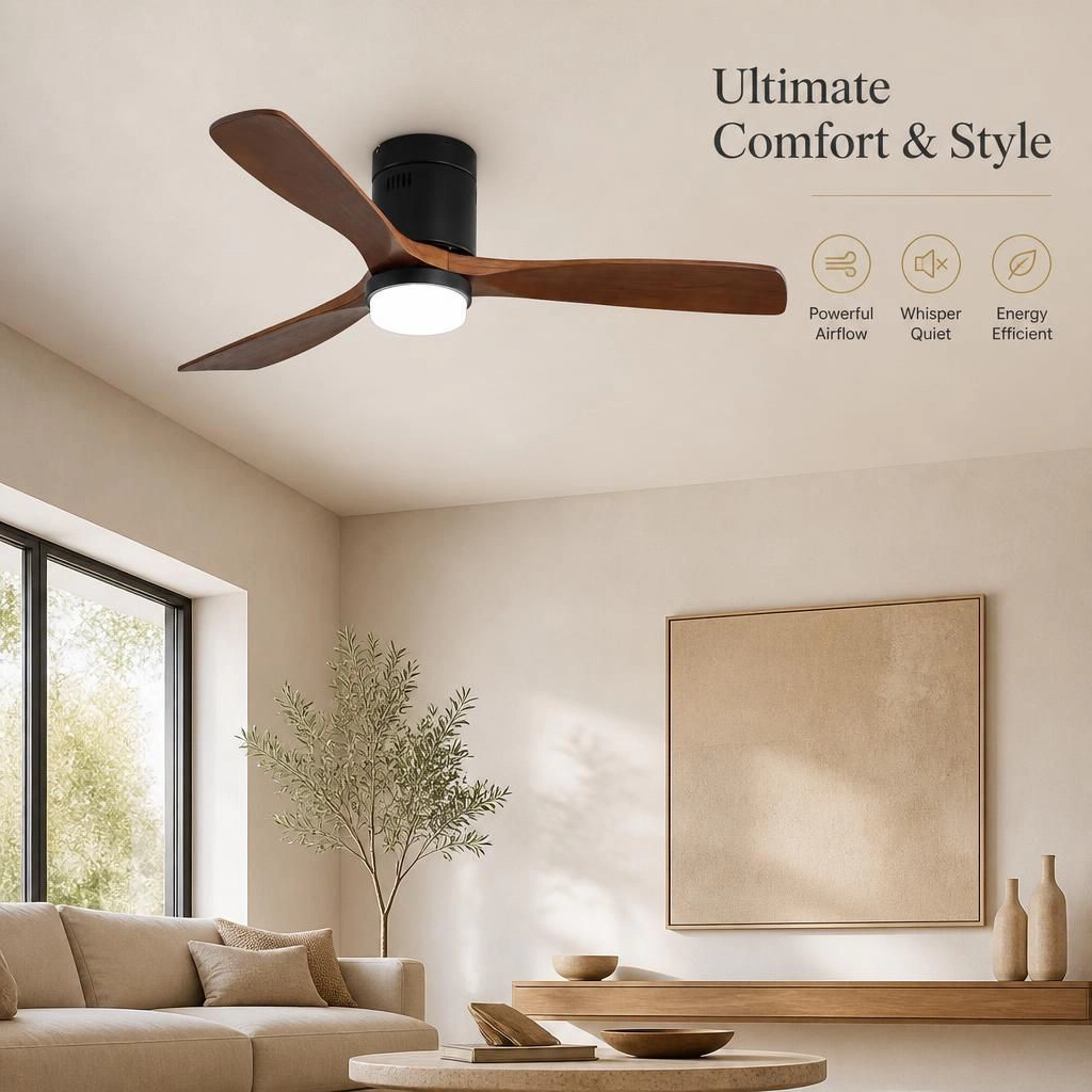 ELEMENT ACE 52 Inch Mixed Material Quiet Ceiling Fan