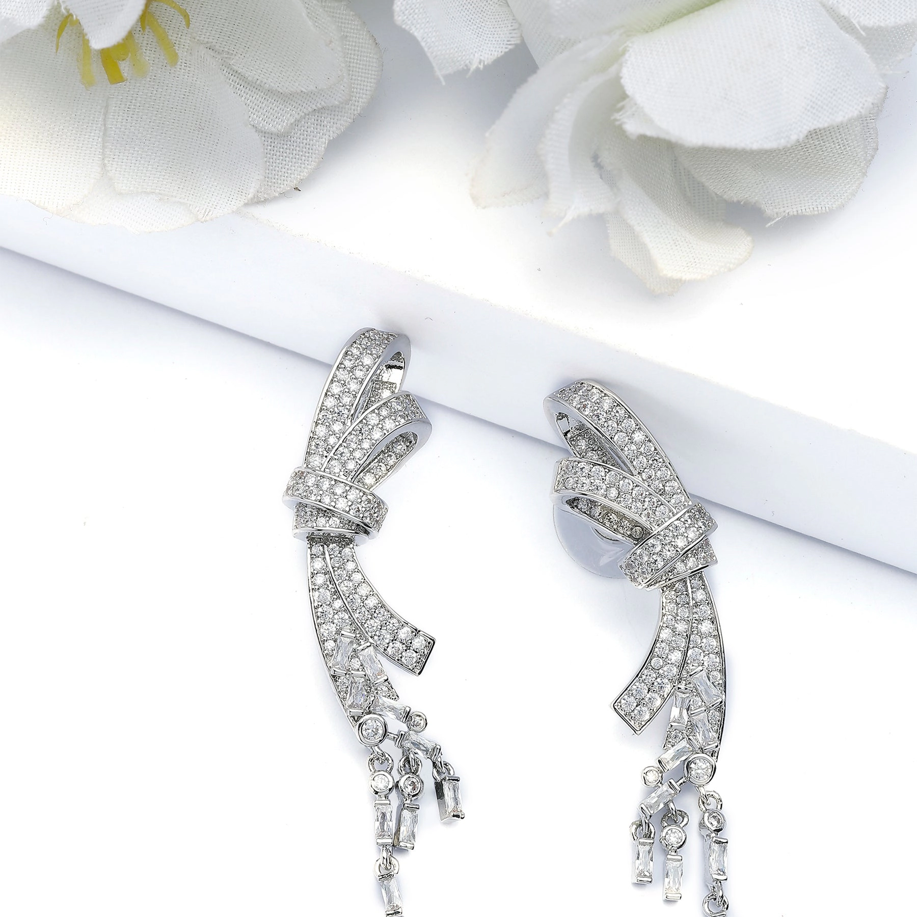 AGP PARIS Womens Dramatic Bow-shaped Drop Earrings