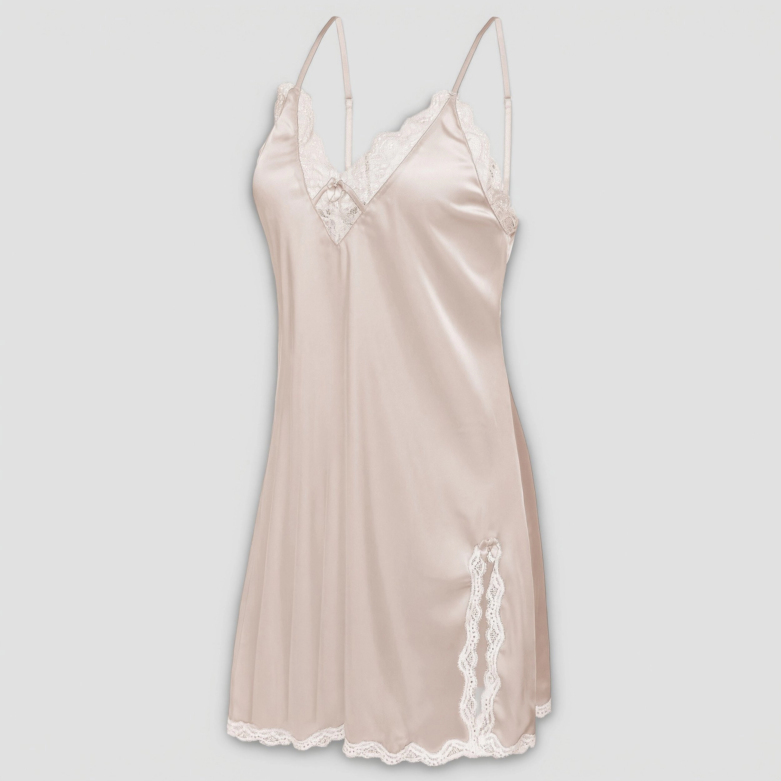 Ekouaer Womens Silk Nightgown Nightshirt Satin Chemise Babydoll Lingerie Lace Sleepwear