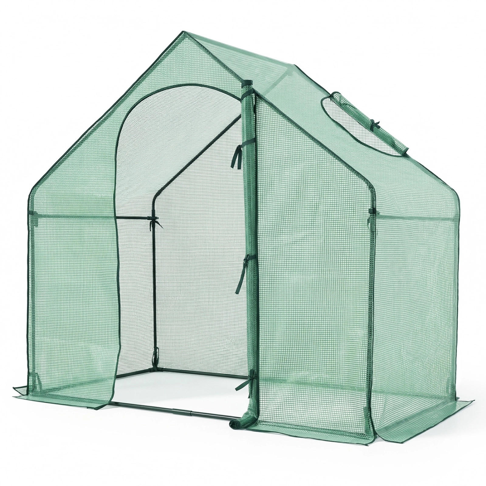 SUGIFT Green 71-in x 40-in Portable Small Greenhouse with PE Cover Zippered Door and Top Vent