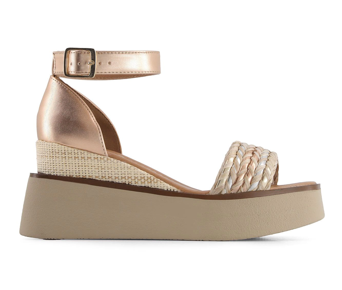 Andrea Womens Ultra Light Platform And Wedge Ankle Strap Sandals
