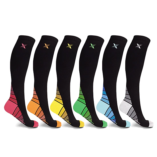 Extreme Fit Unisex Sports Compression Socks - Made For Running, Athletics, Pregnancy And Travel - 6 Pair