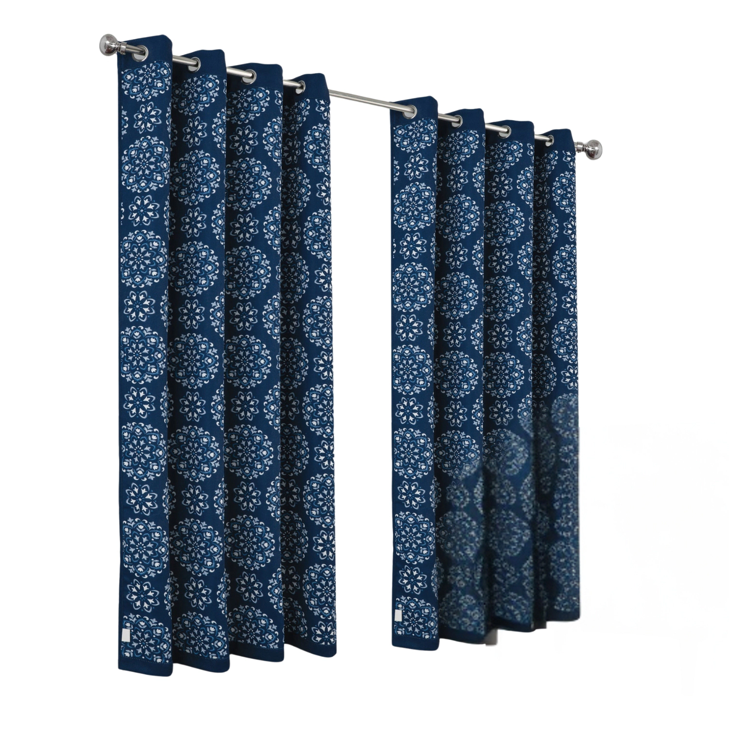 RT Designers Collection 100% Polyester 190 GSM Tilley Revisible Blackout Grommet Curtain Panel 54" x 95" Navy