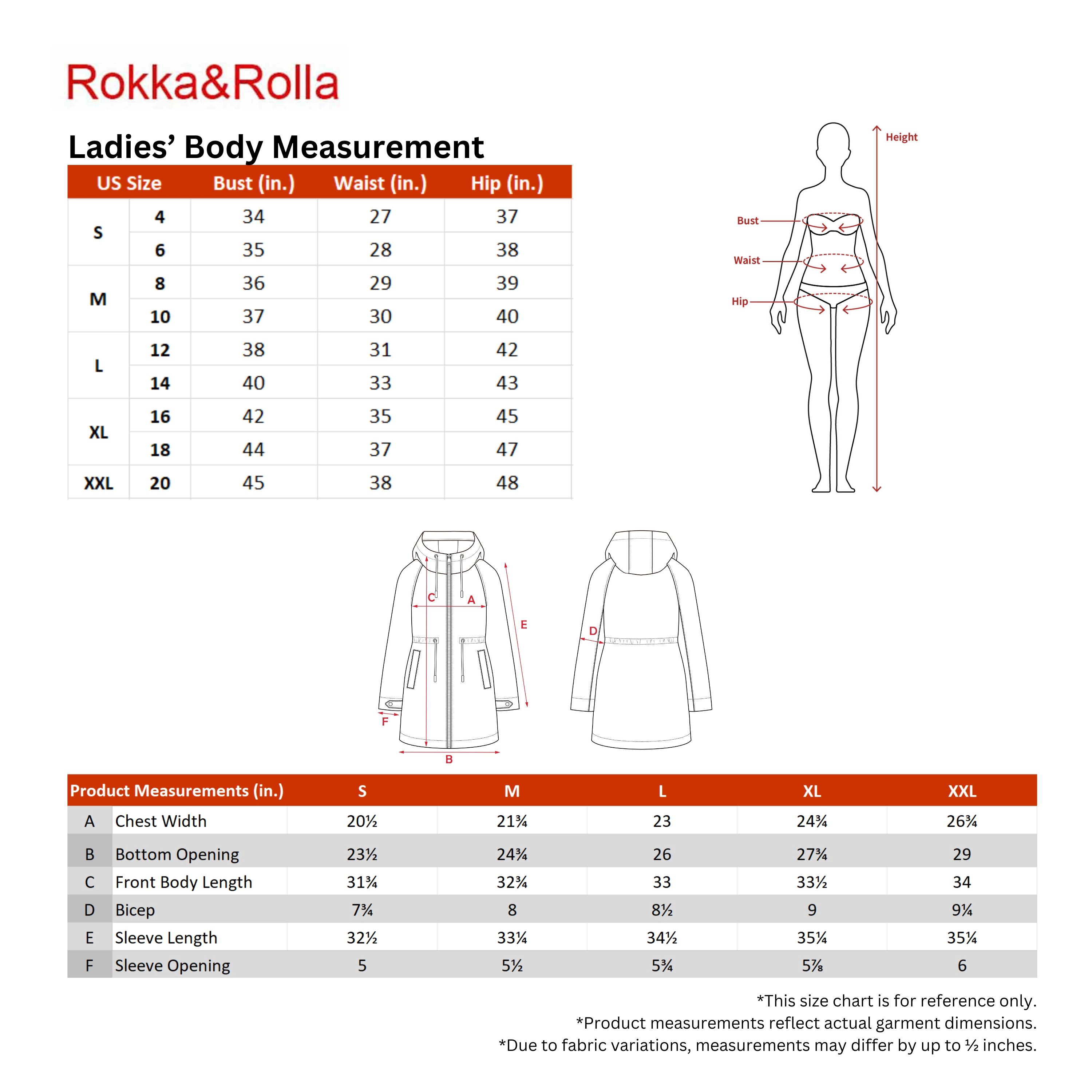 Rokka&Rolla Womens Water-Resistant Anorak Jacket Trench Coat