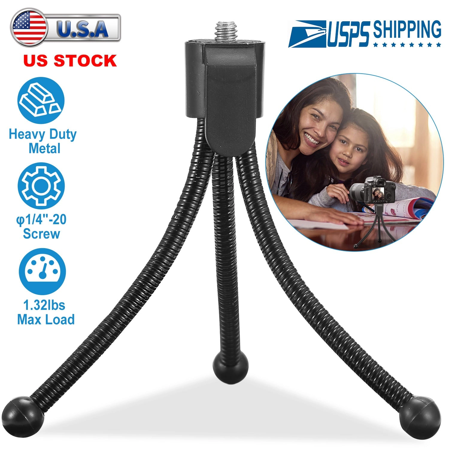 GBruno Flexible Metal Tabletop Camera Tripod Stand