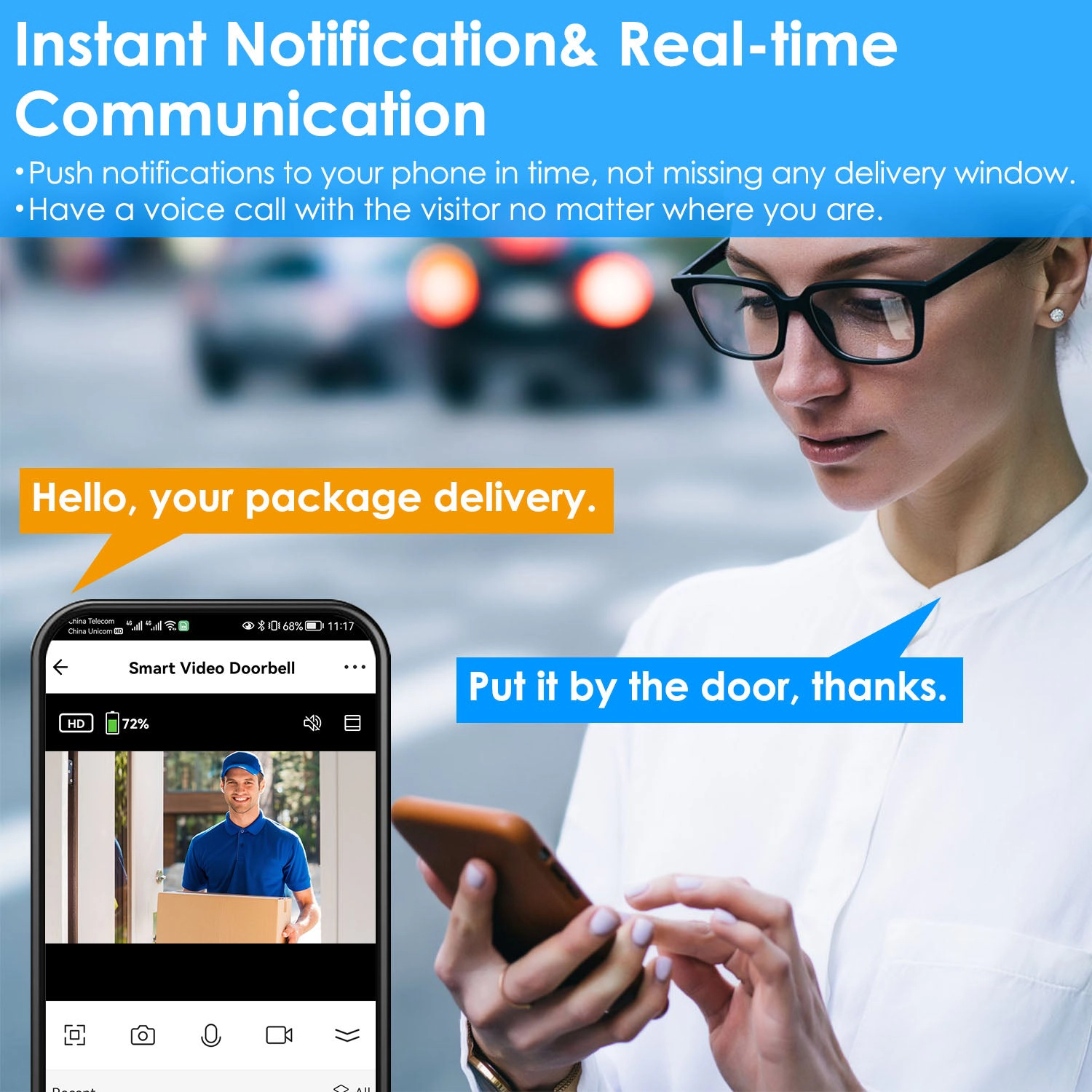 GBruno Wireless Smart Video Doorbell Camera