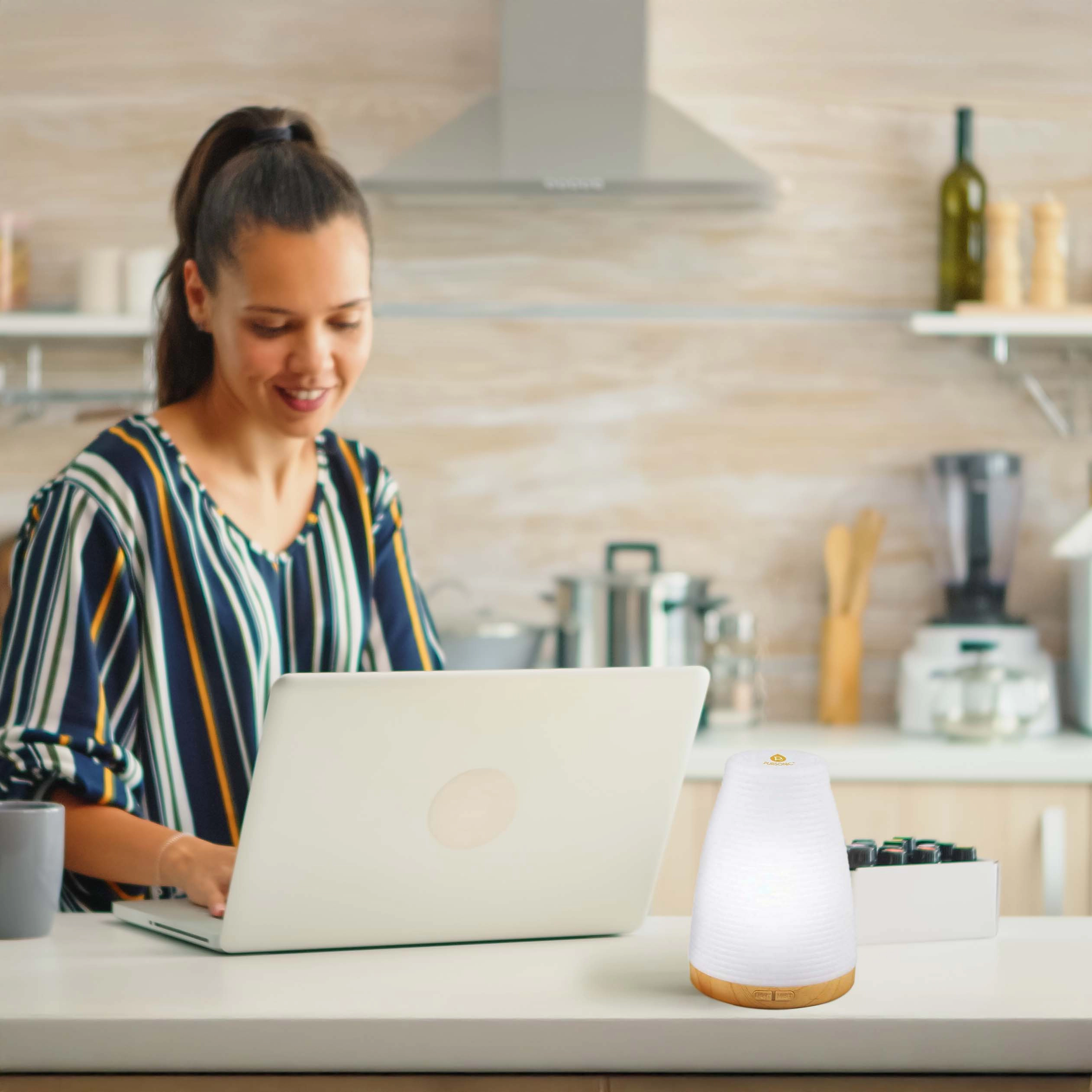 Pursonic Unisex Portable 2-in-1 USB Essential Oil Aroma Diffuser