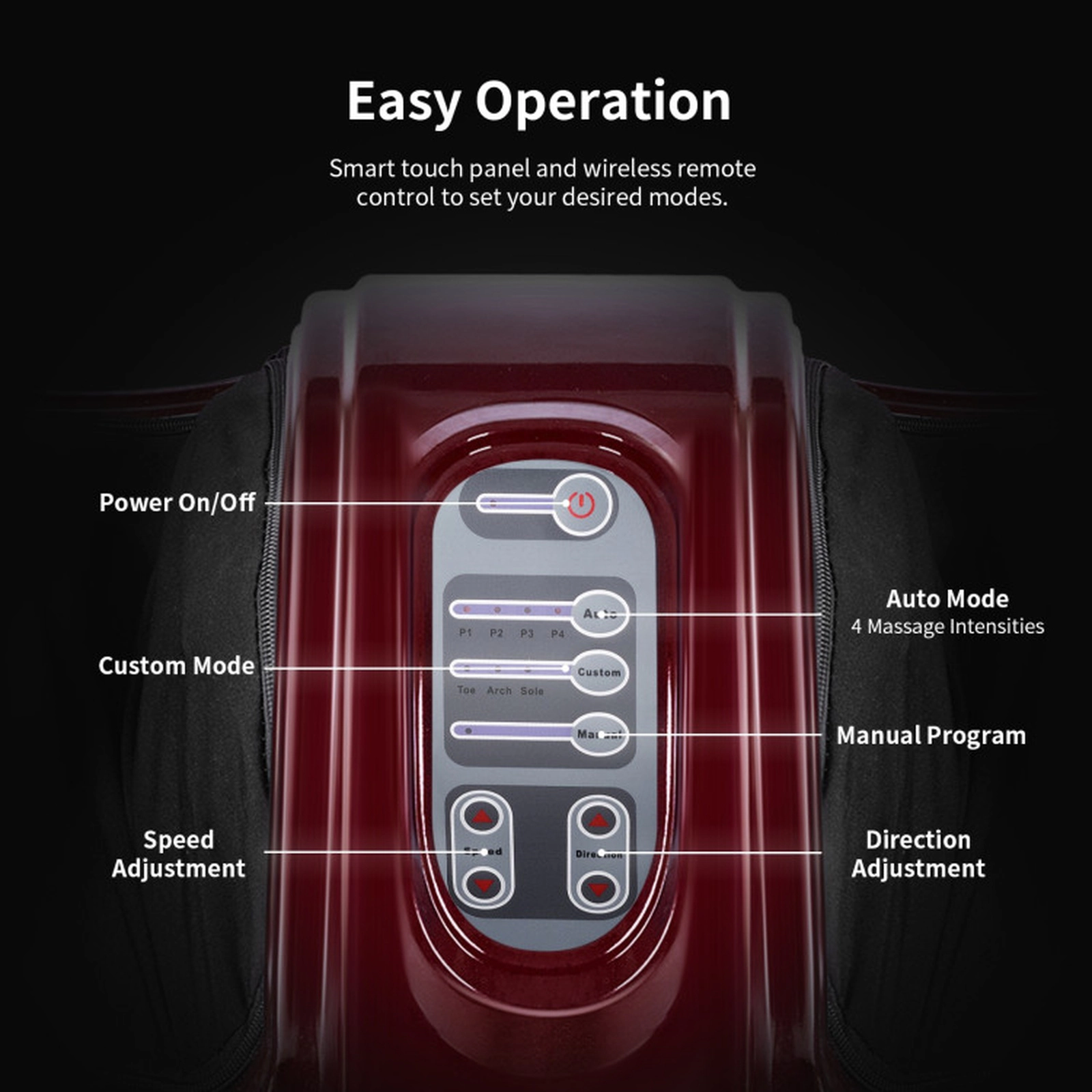 SUGIFT Shiatsu Foot and Calf Massager with High Intensity Rollers 4 Auto Modes Remote Control and Washable Sleeves