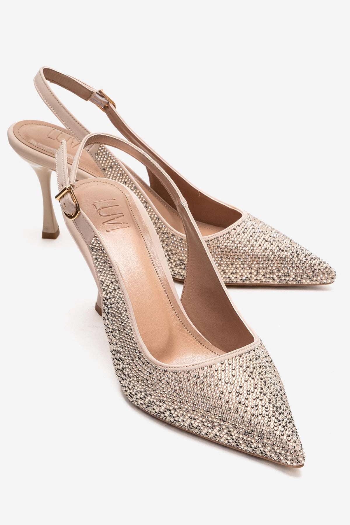 Prologue Shoes Womens Johanna Slingback Embellished Stiletto Pump