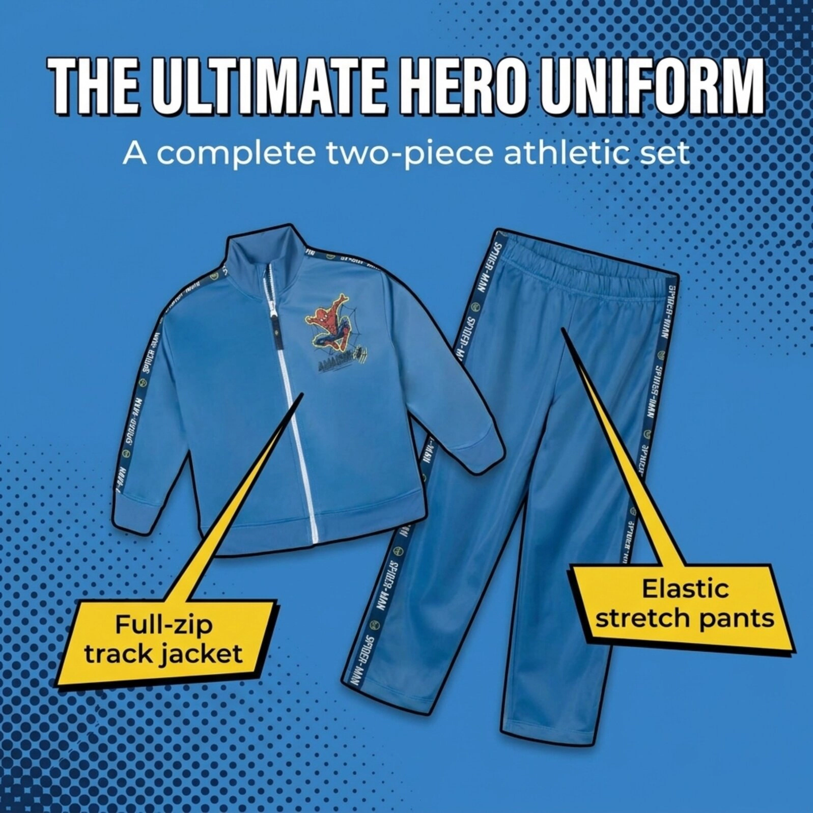Marvel Spider-Man Boys' Athletic Tricot Jacket and Pants Set