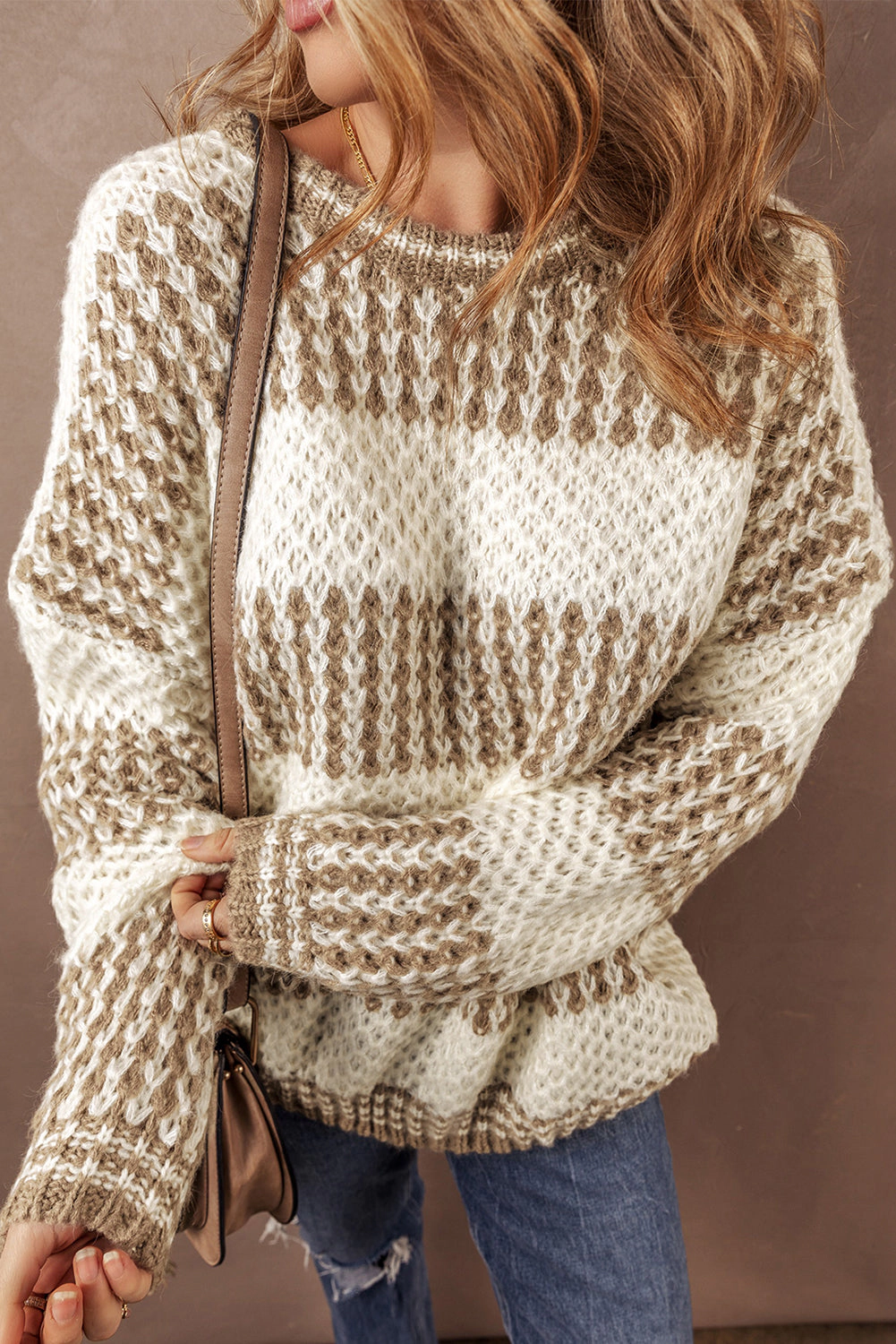 Threaded Pear Women's Saylor Round Neck Loose Sweater