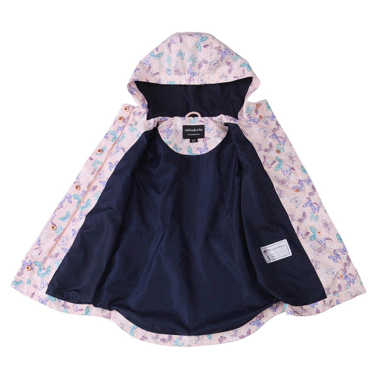Rokka&Rolla Little & Big Kid Girls Casual Hooded Trench Coat Jacket