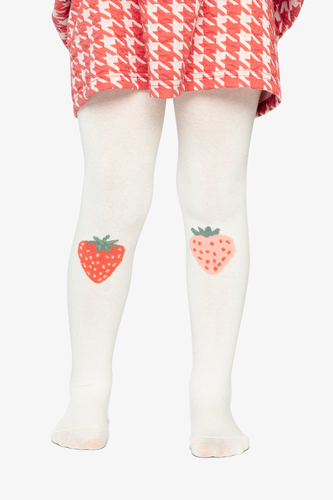 Deux par Girls Strawberry Appliqué Knit Tights