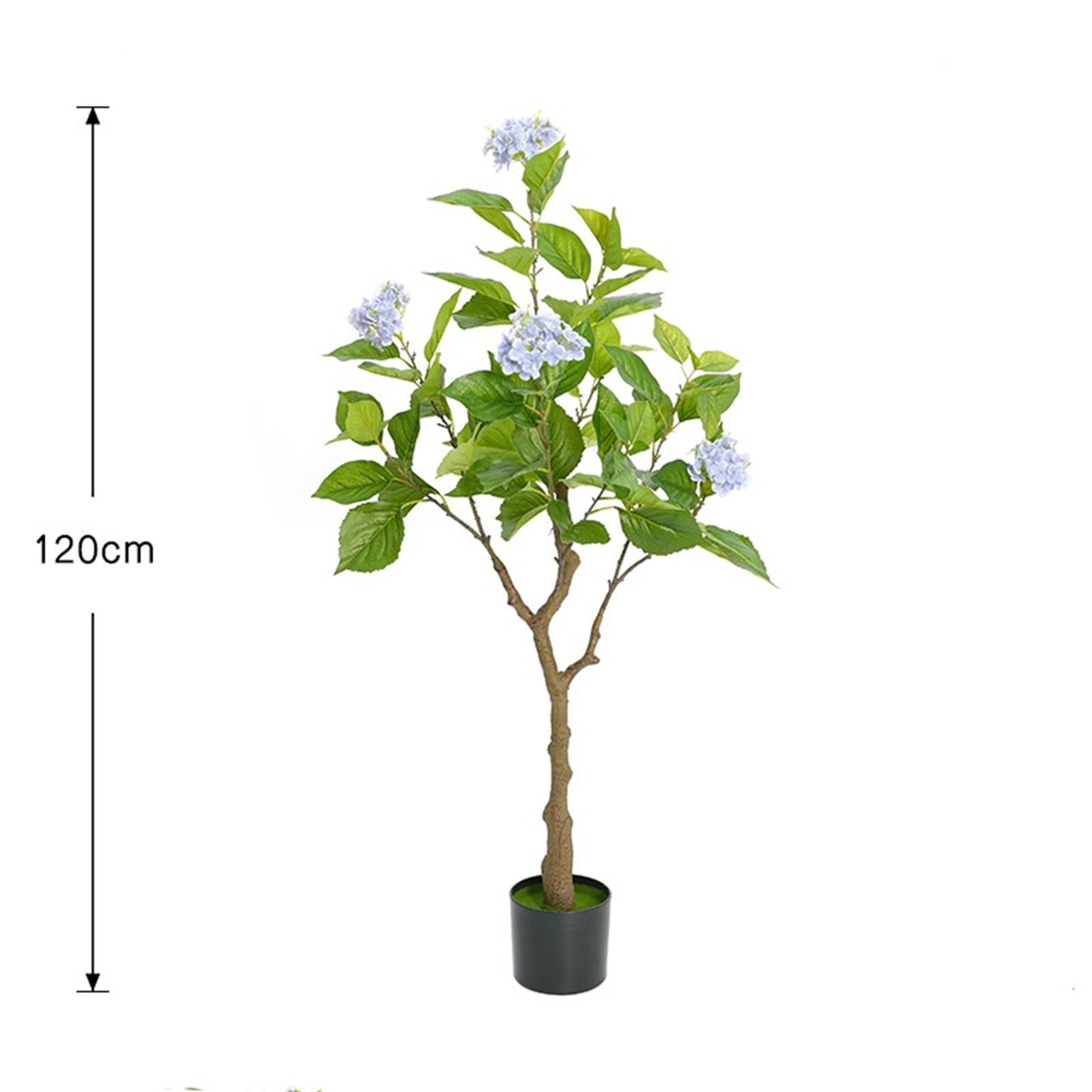 Artificial Hydrangea Tree, 4ft Tall Hydrangea Flower Tree Fake Potted Plant Artificial Flower Tree for Home Living Room