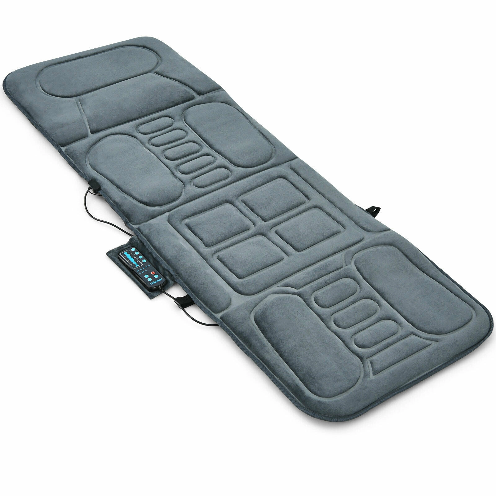 SUGIFT Gray Foldable Full Body Massage Mat with Heat and 10 Vibrating Motors 65-in W 25.5-in D 5 Intensity Modes