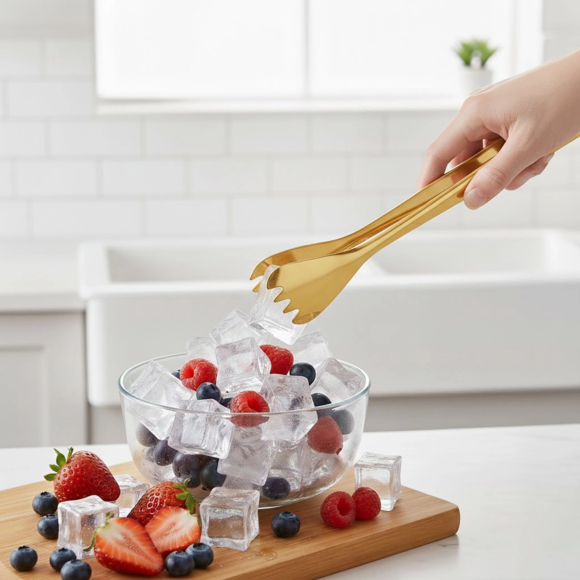 Alilang Women Stainless Steel Salad Tongs Mirror Finish Modern Serving Utensil Kitchen Tool