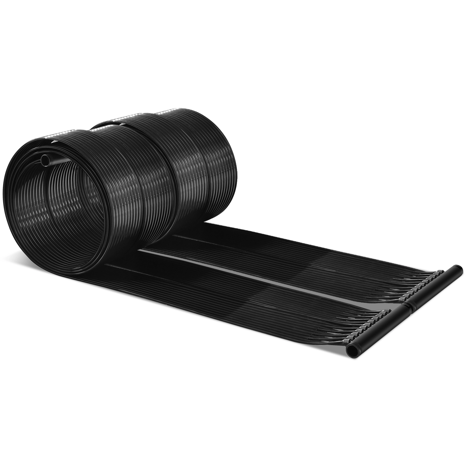 SUGIFT Black 2-Piece 20-ft Solar Pool Heater Panel Set with Elbow Connectors and End Caps 2.5-ft W