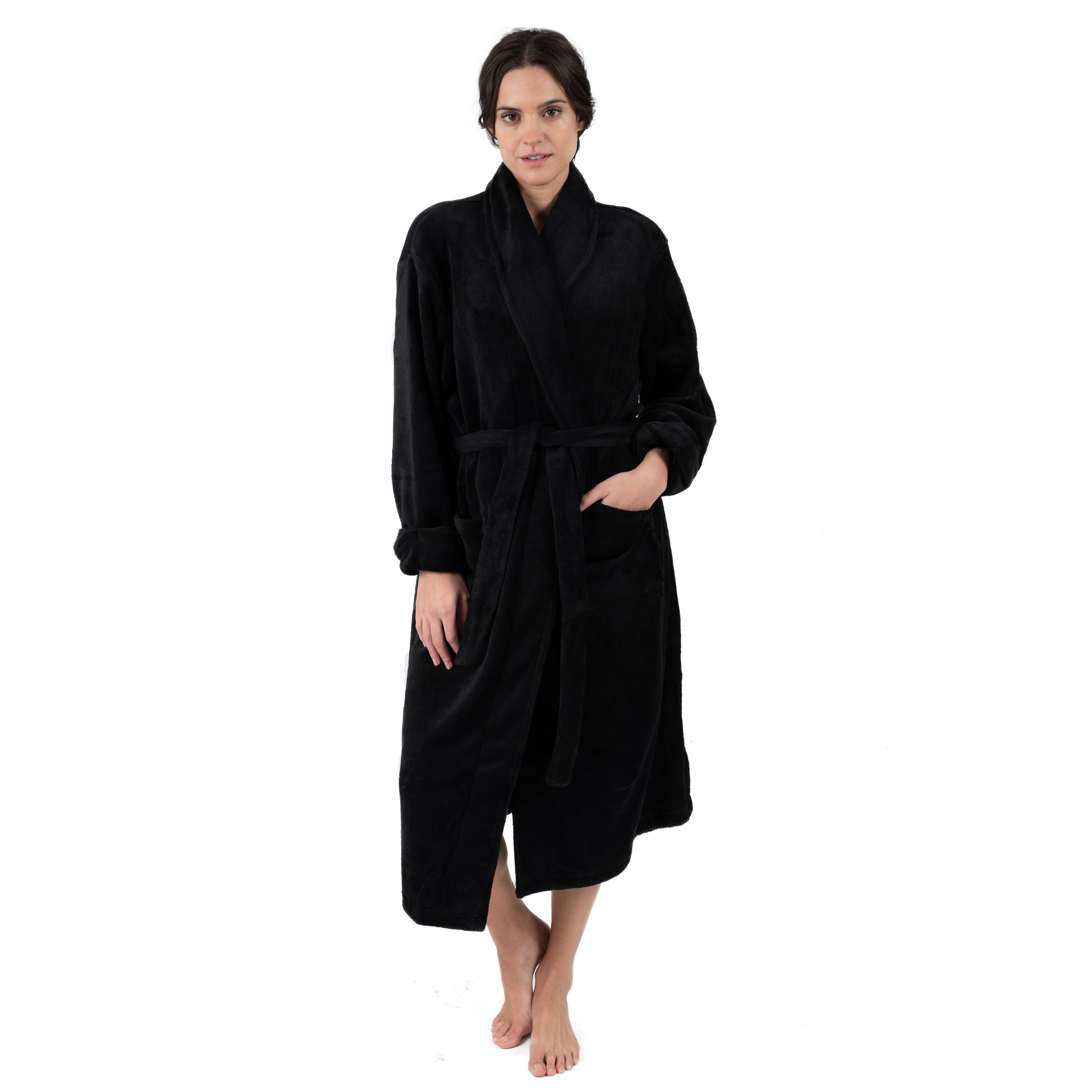 Leveret Womens Solid Micro Fleece Robe
