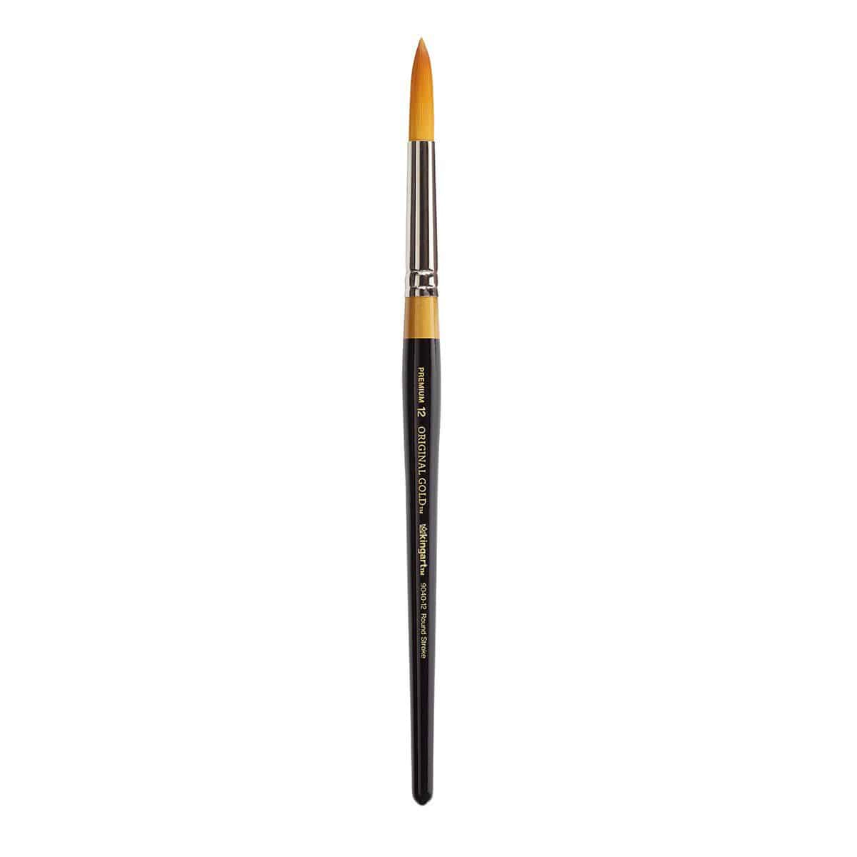 KINGART Original Gold 9040 Round Stroke Golden Taklon Brush