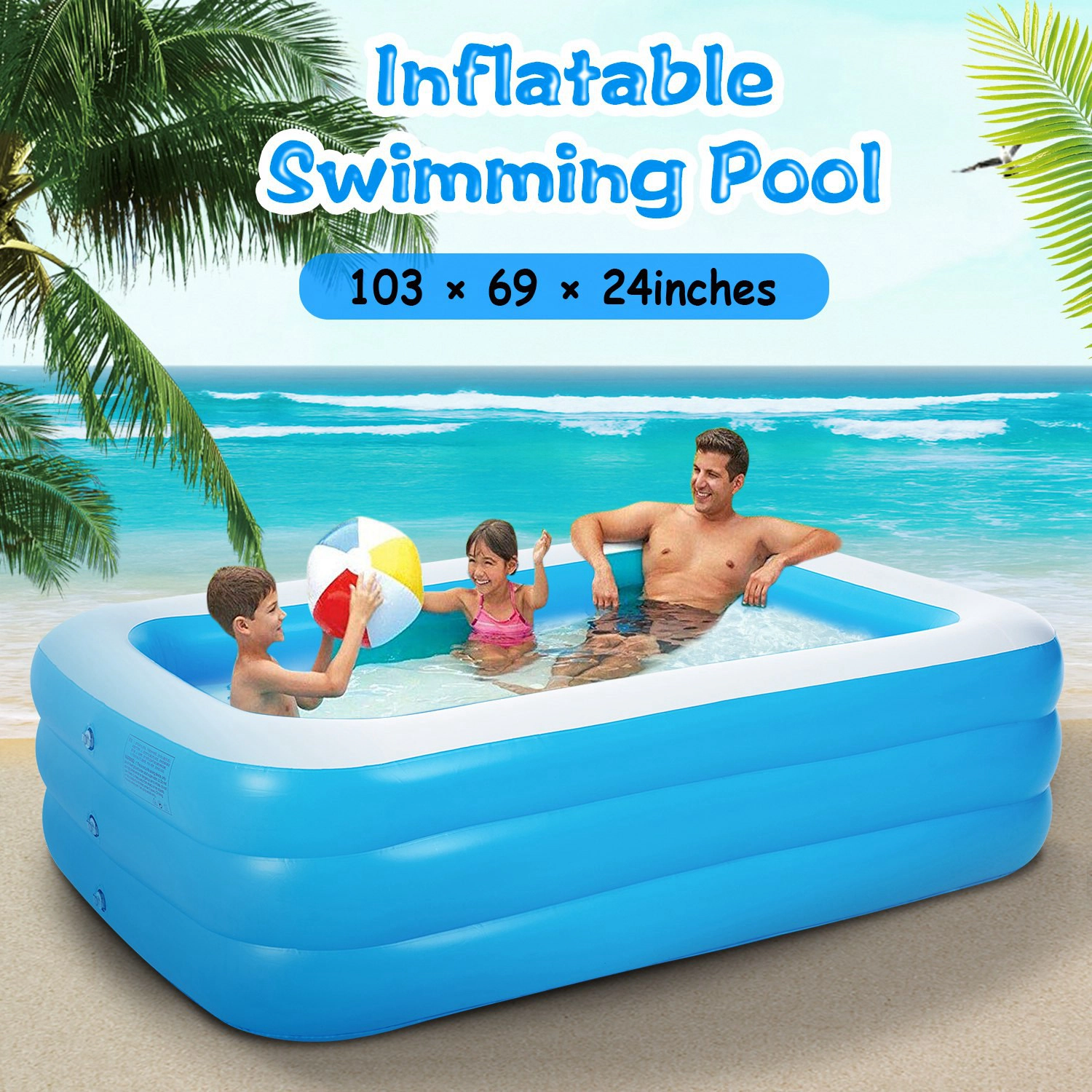 GBruno 103-Inch Family Inflatable Swimming Pool