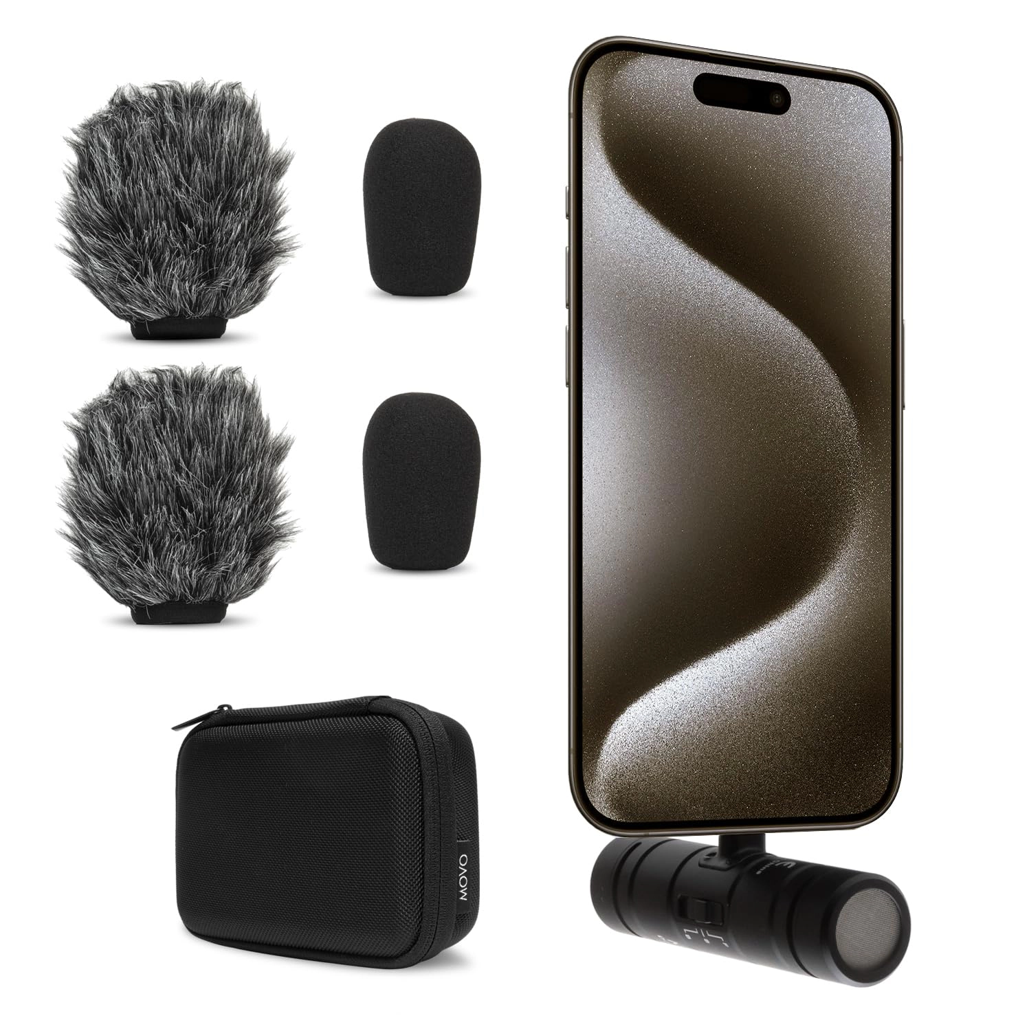 Movo DoubleMic-UC Dual Capsule USB C Microphone for iPhone 15/16/17 - Two-Sided Cardioid Condenser Microphone for Video