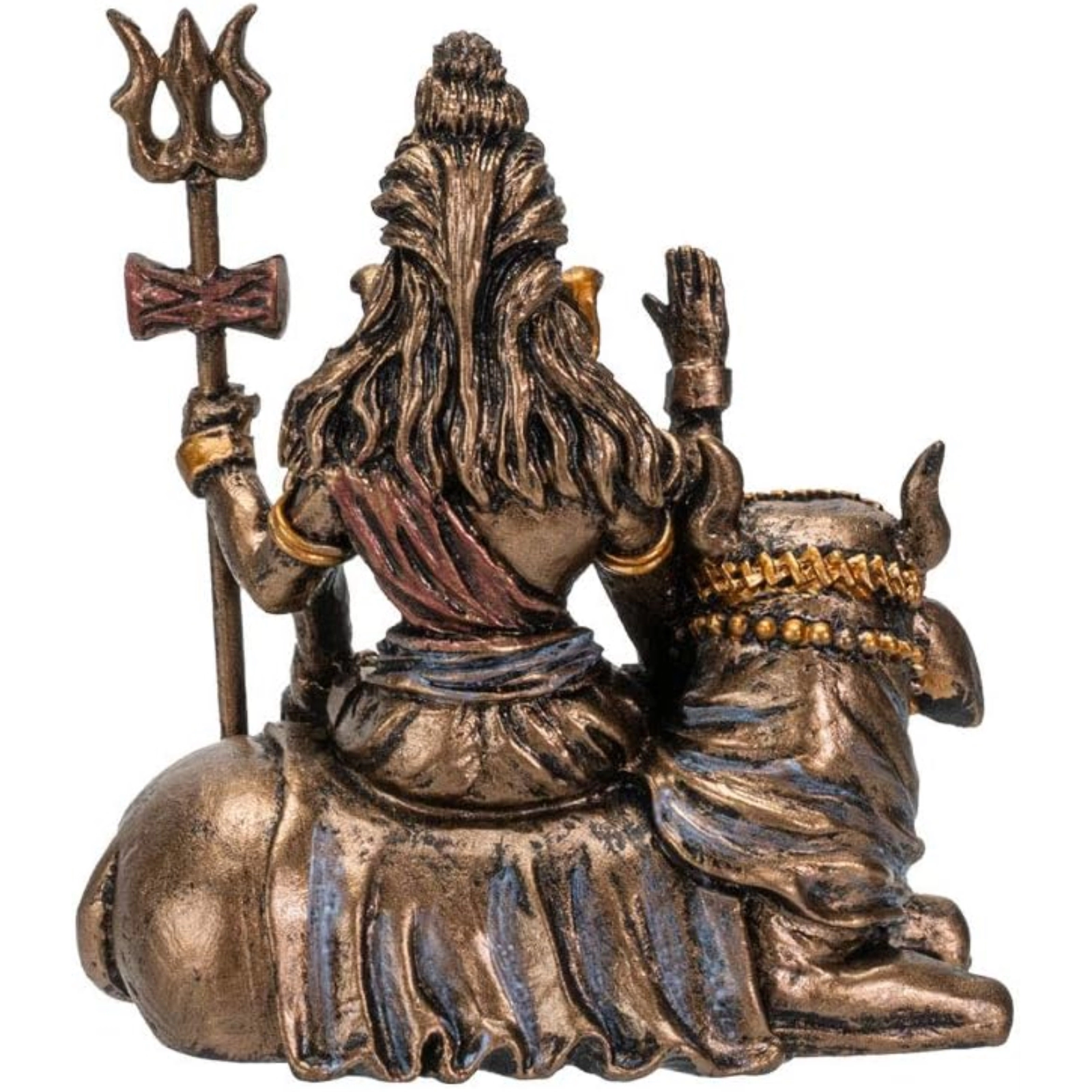 Pacific Giftware Hindu God Lord Shiva Miniature Statue Resin Gold Figurine 2.75 inch