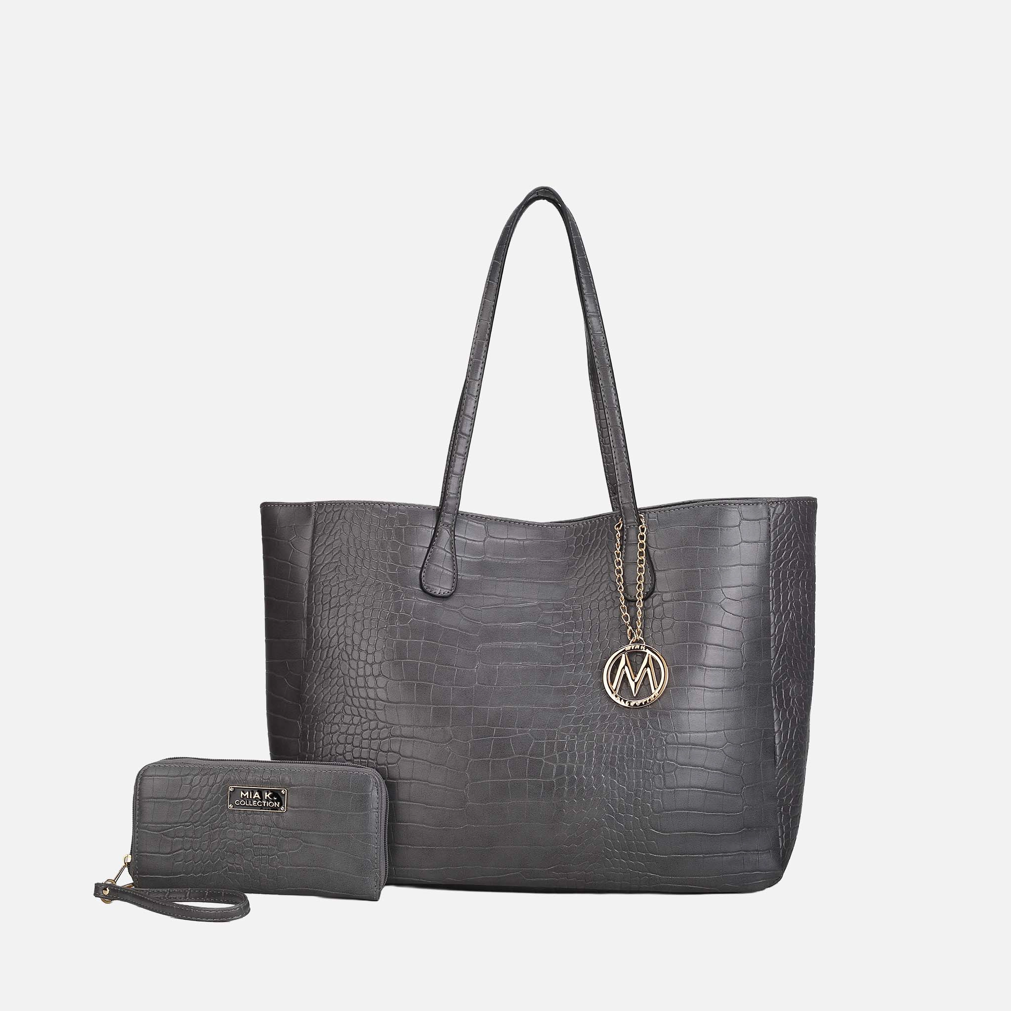 Mia K Collection Sadie Oversize Tote Bag and Wallet Set