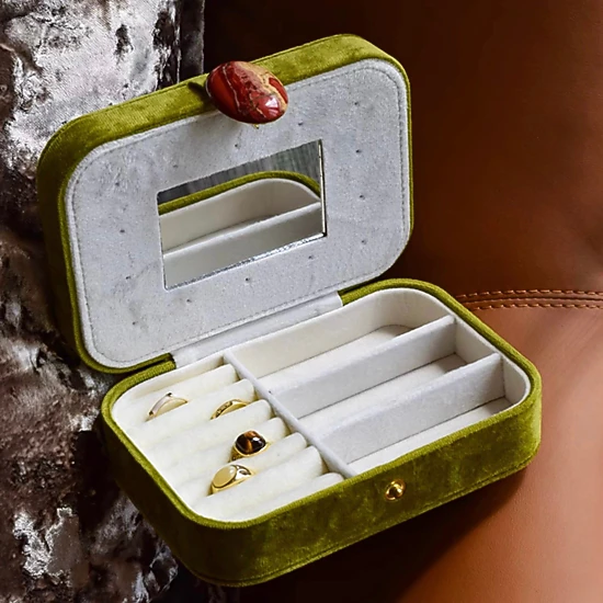Inspecial Home Vintage Pebble Jewelry Storage Case