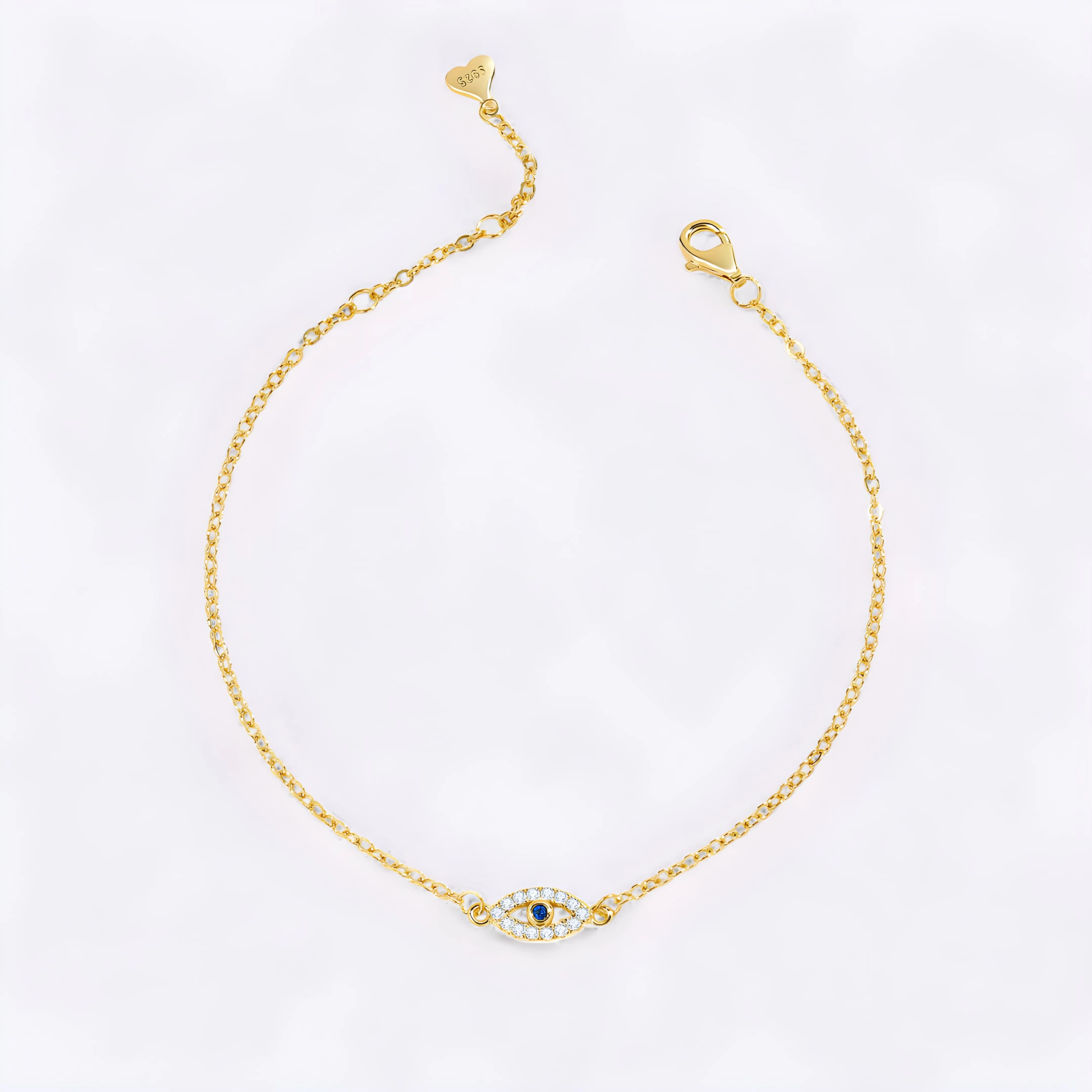 Mint & Lily Women's Dainty Evil Eye Charm Bracelet