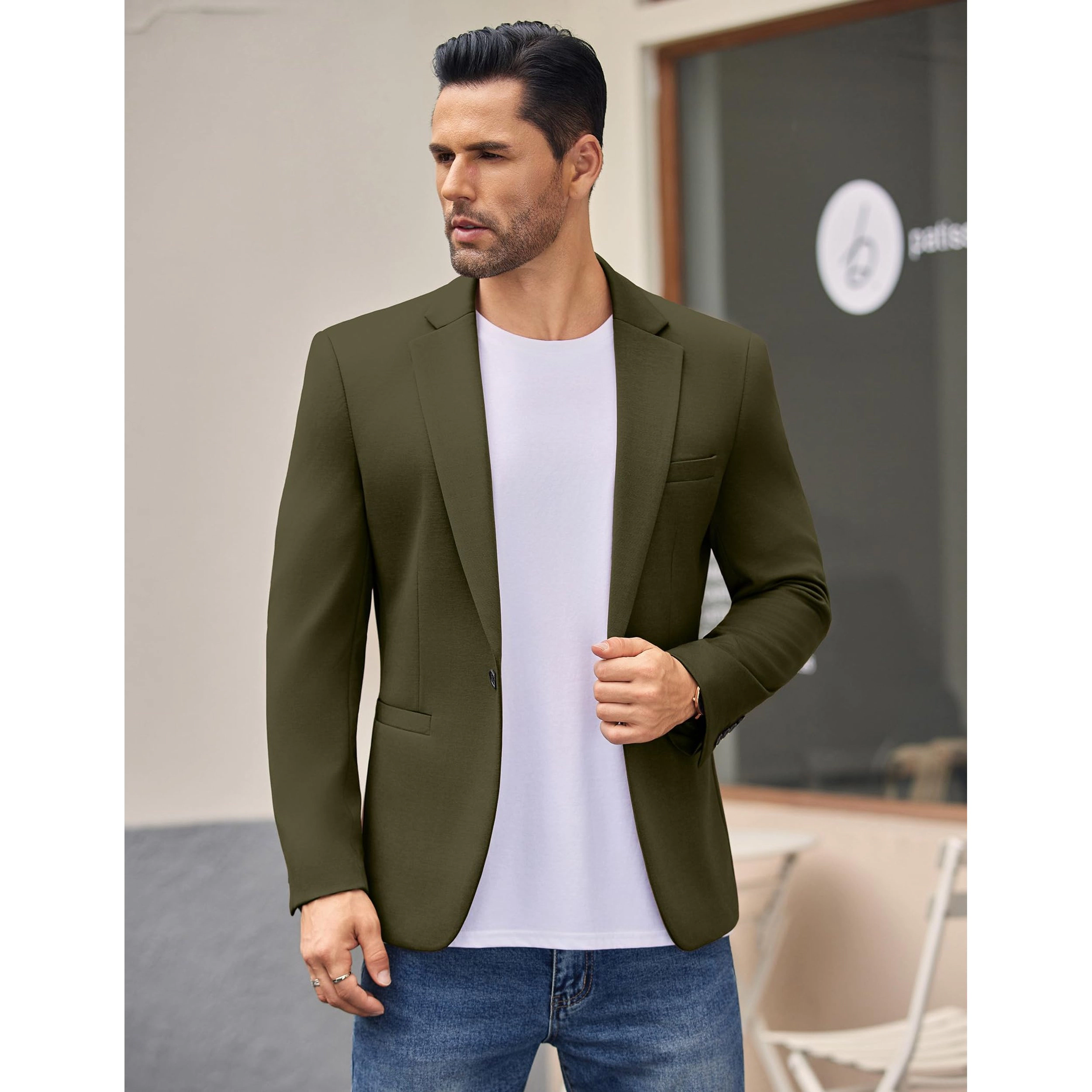 COOFANDY Men's Slim Fit Notch Lapel Casual Blazer Sport Coat Suit Jacket