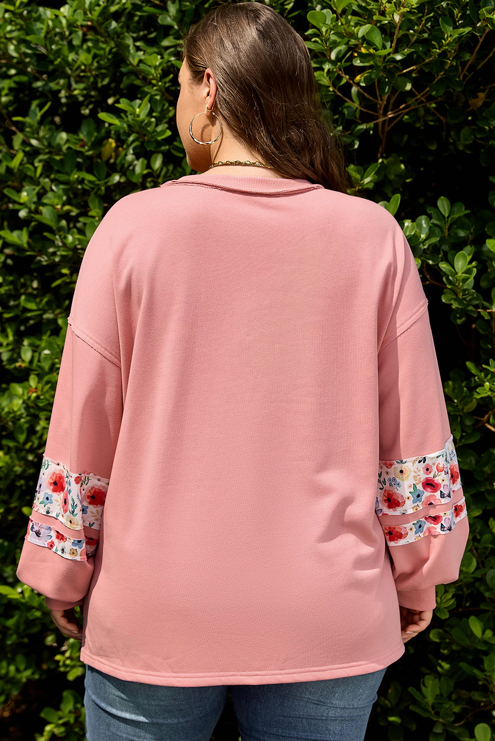 Threaded Pear Women's Elizabeth applique Drop Shoulder Sweatshirt