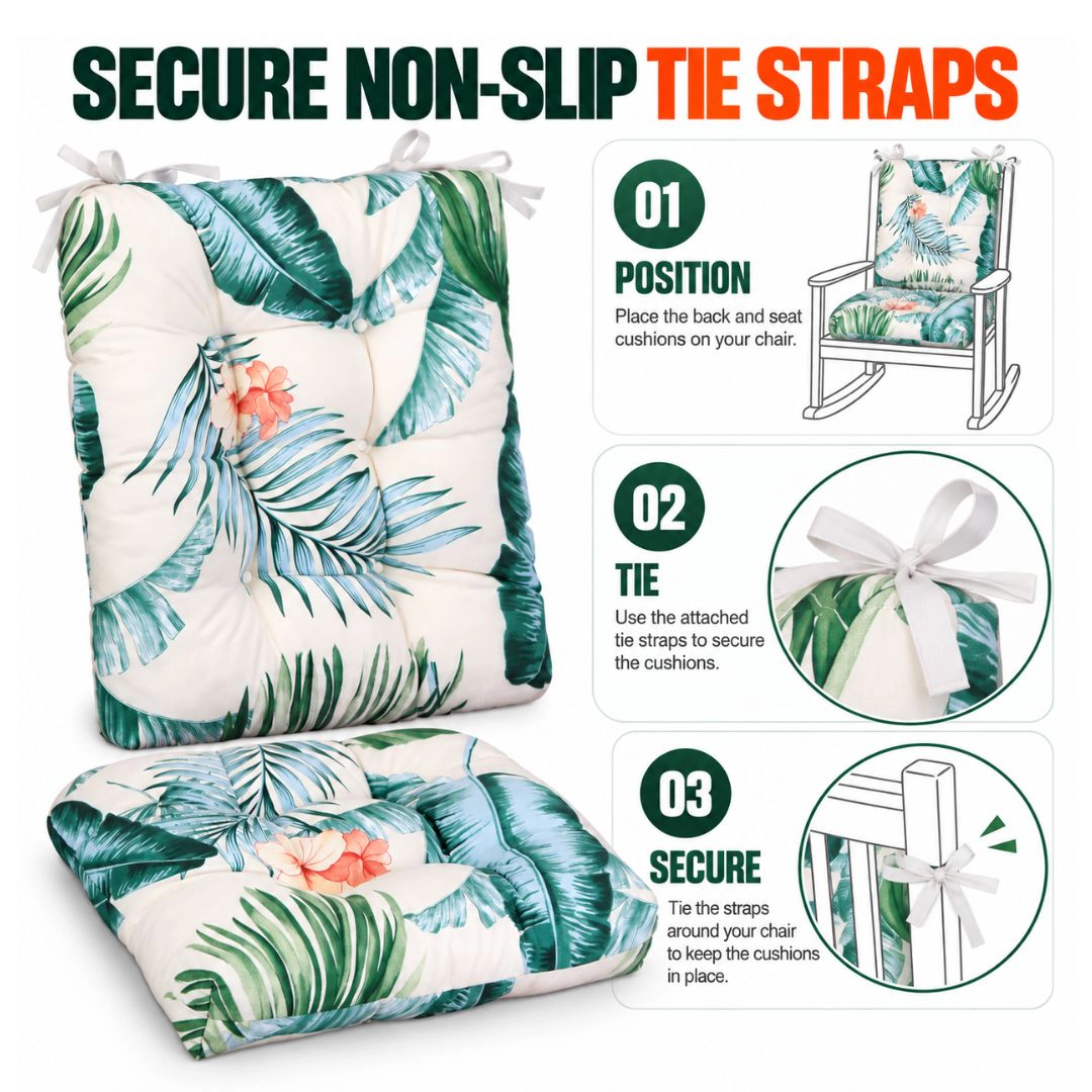 2-Piece Rocking Chair Cushion Set